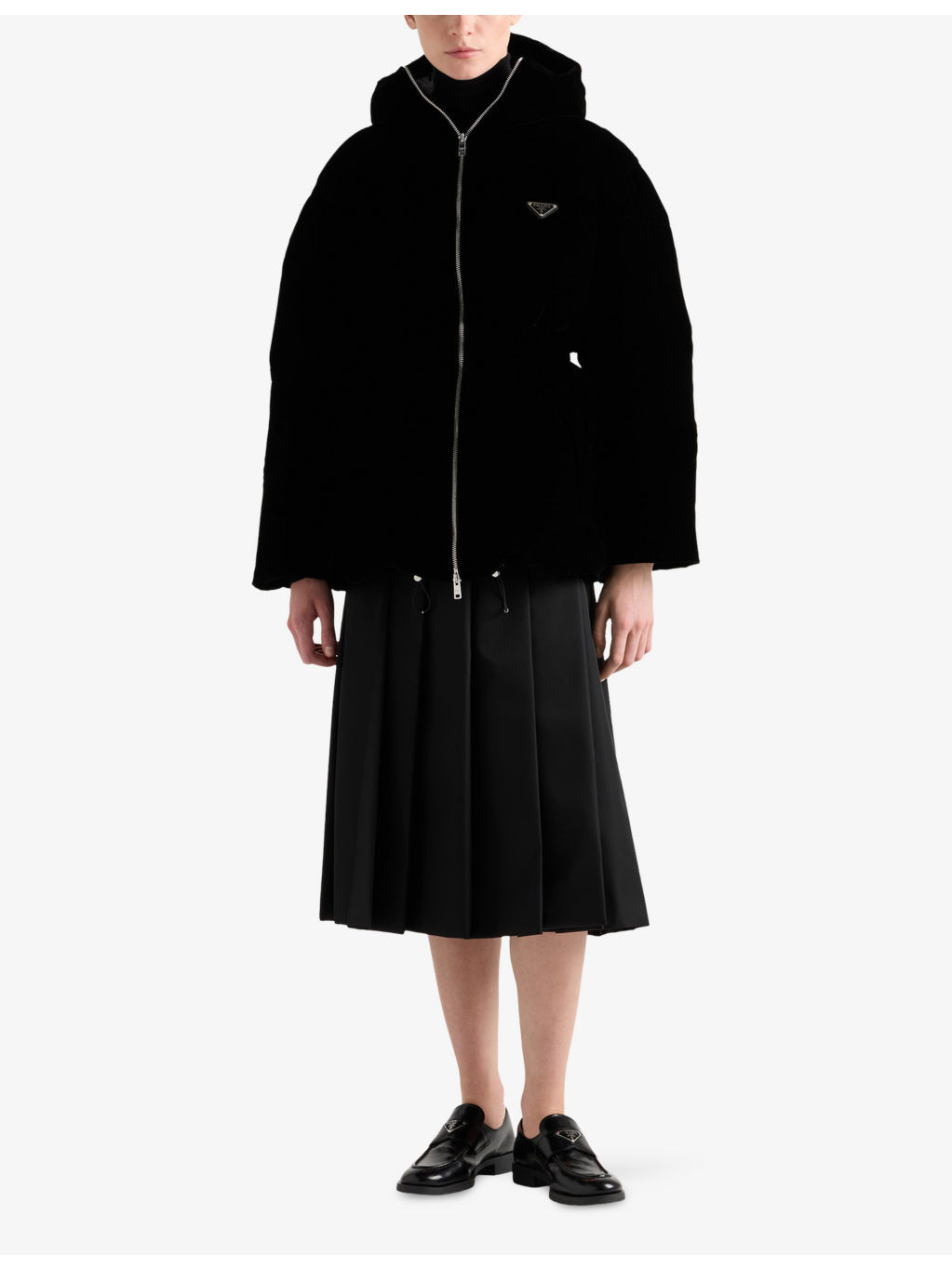 Logo-Badge Padded Velvet Down Jacket - 2
