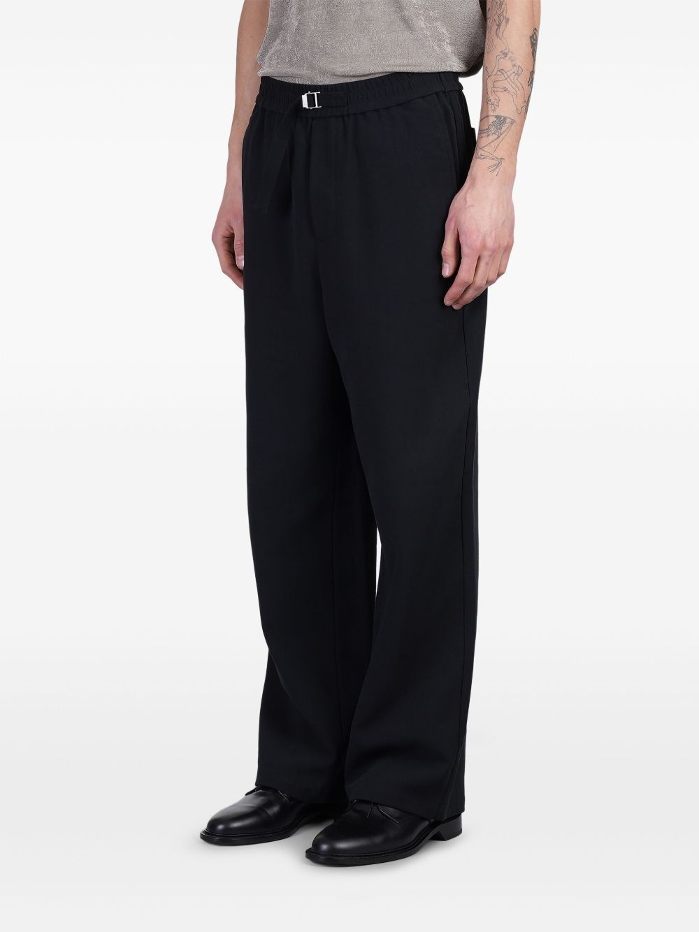 logo-buckled trousers - 3