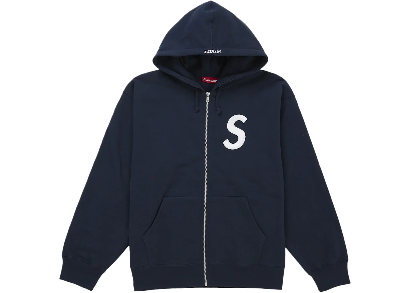 Supreme S Logo Zip Up Hooded Sweatshirt (FW25) Navy - 1