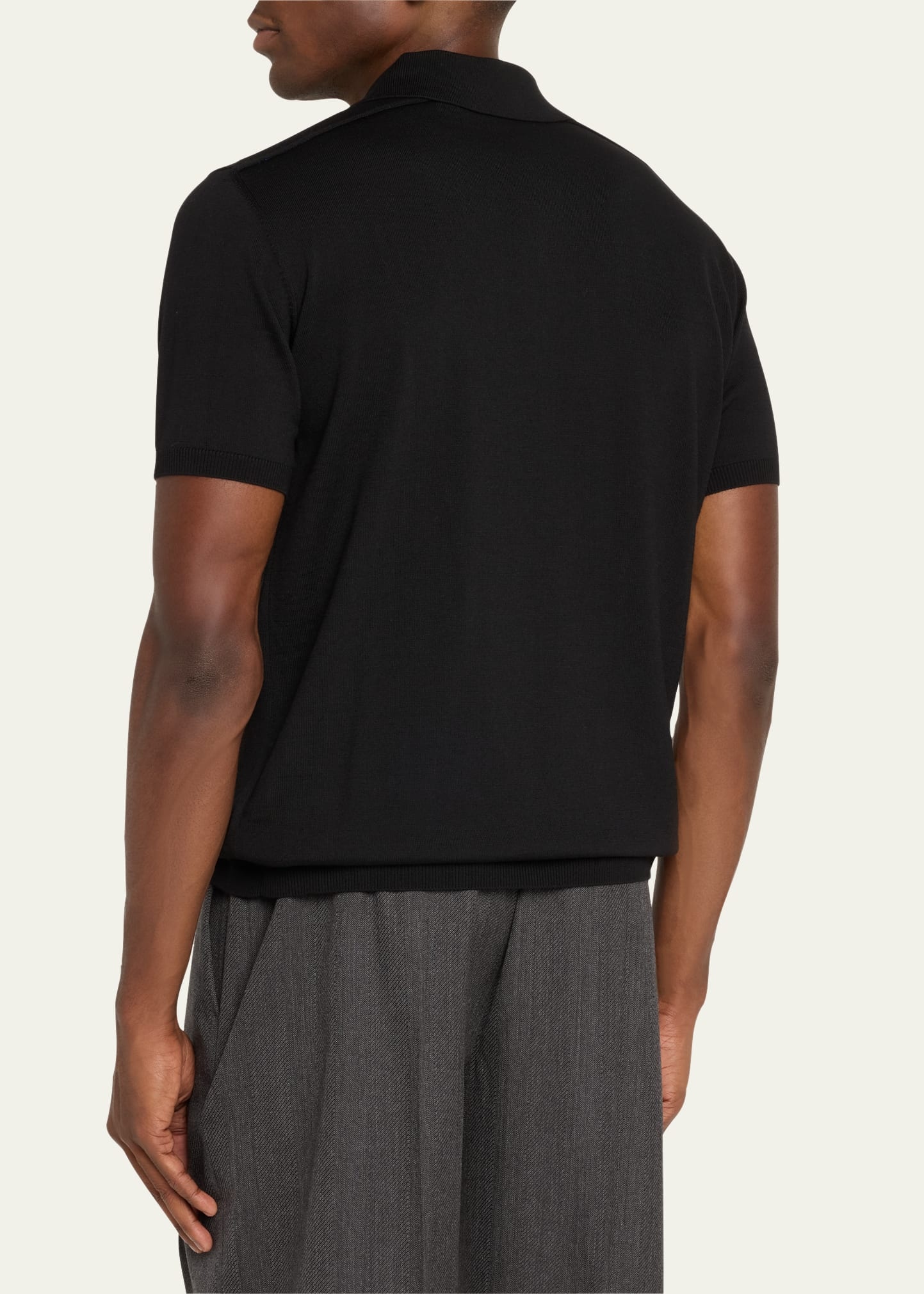 Men's Wool Knit Polo Shirt - 3