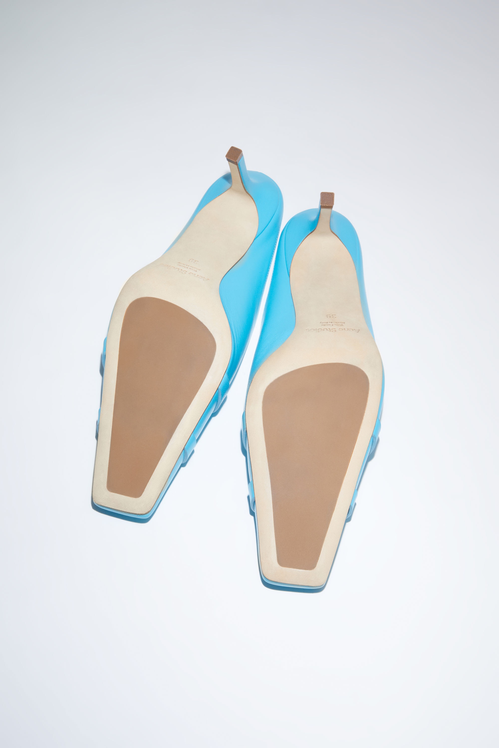 Leather heel mules - Turquoise - 4