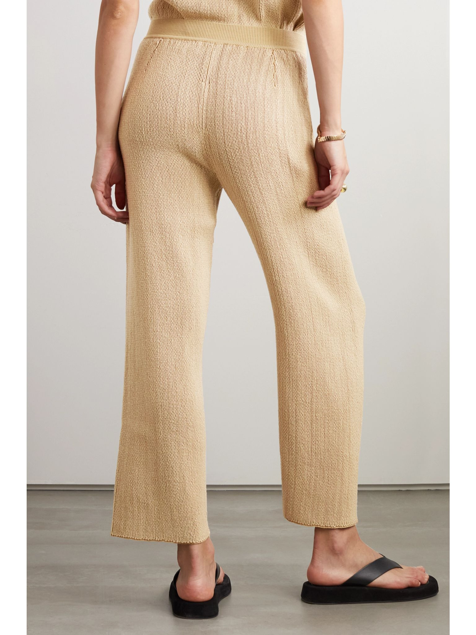 Cala Matano cropped silk and cotton-blend pants Tan - 3