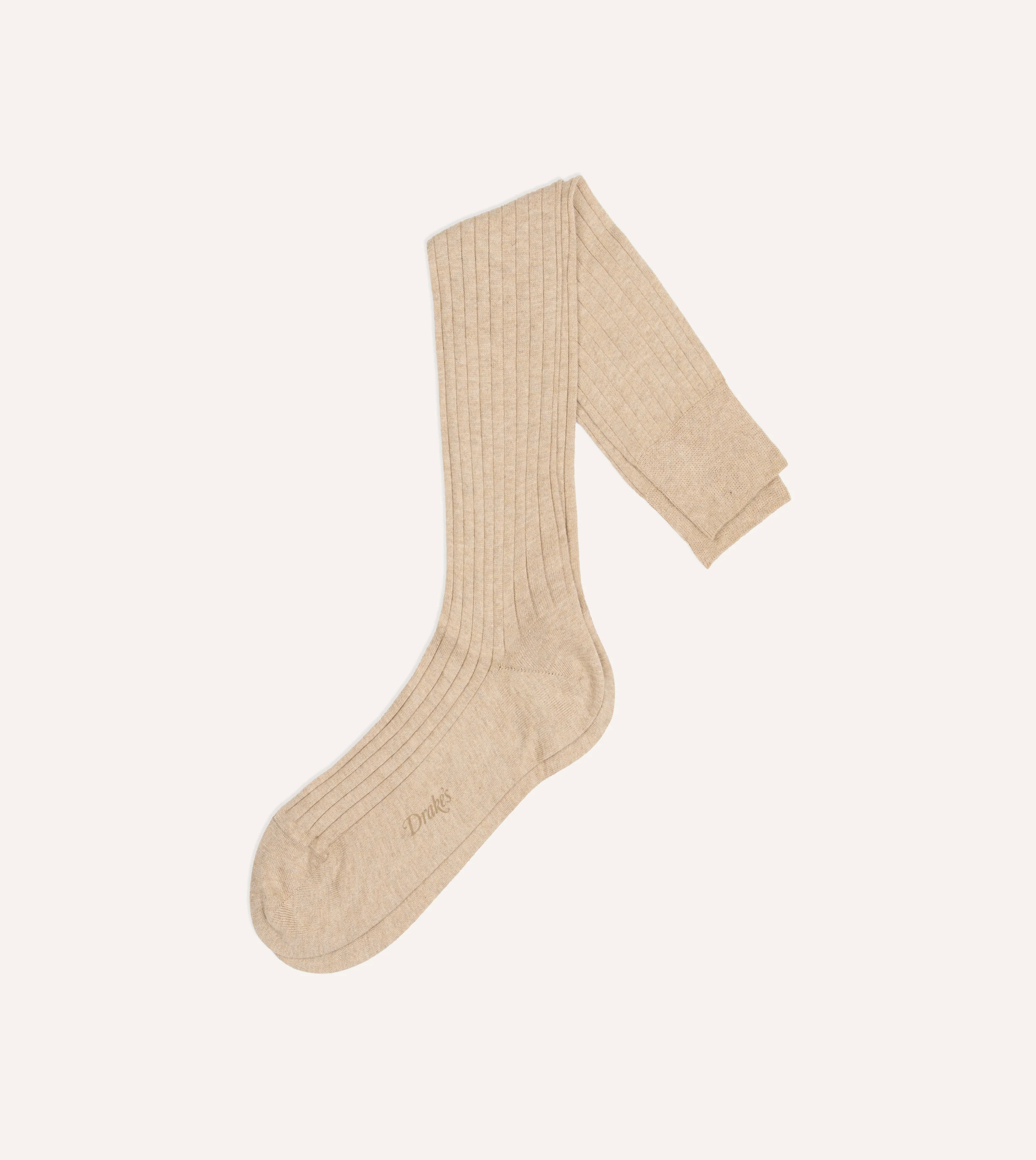 Oatmeal Cotton Over-the-Calf Socks - 1