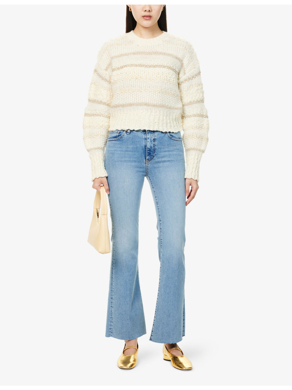 Icon flared-leg cotton-blend denim jeans - 2