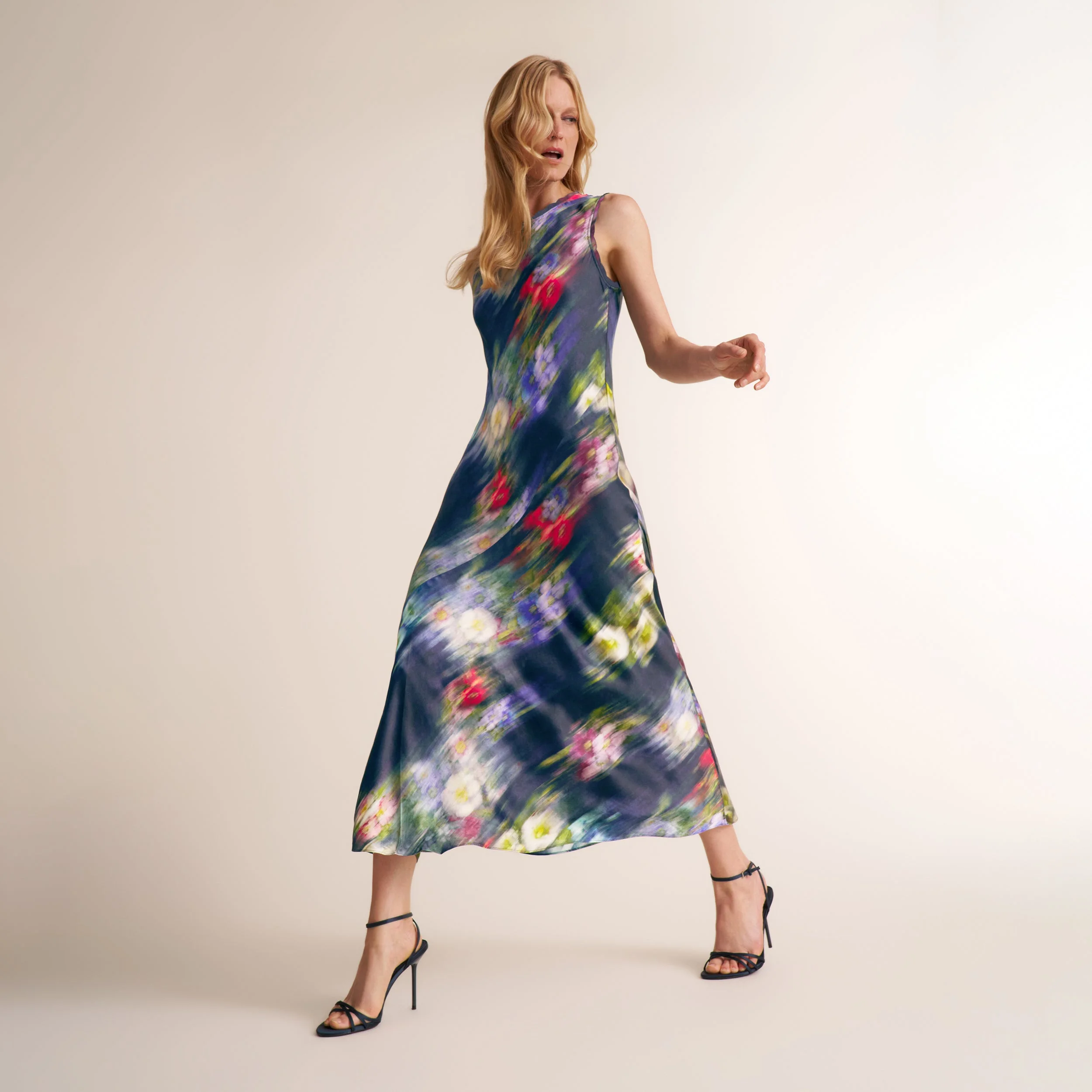 Camille Sway Dress - Printed Silk Charmeuse Blend - 1