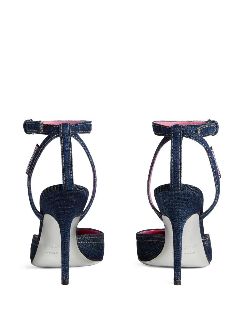 100mm pointed-toe denim pumps - 3