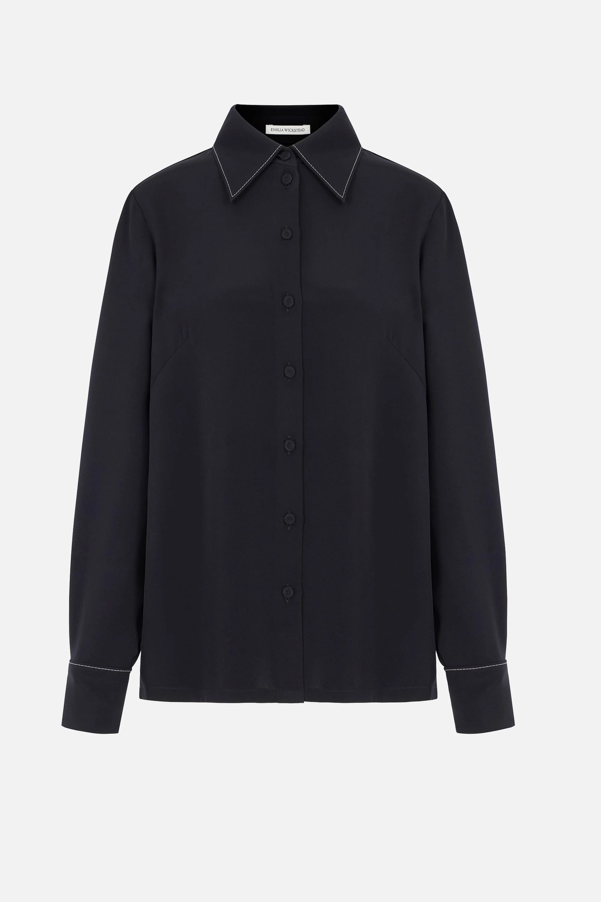 Michio Top In Black Silk Crepe De Chine - 1