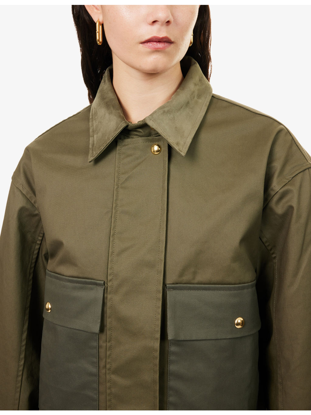 Nonie Patch-Pocket Cotton-Gaberdine Jacket - 5