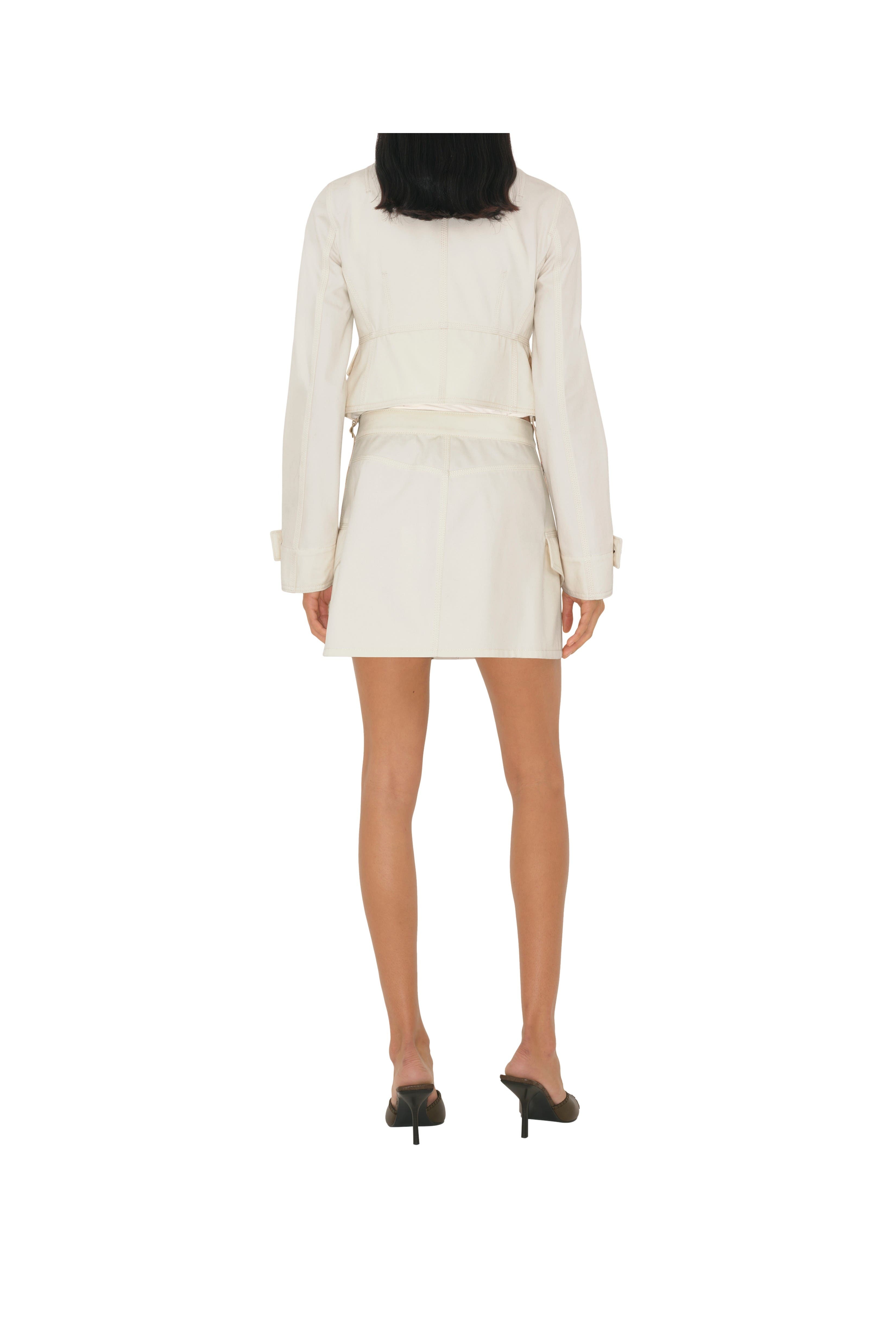 burberry Cropped Cotton Jacket in Off White at Nordstrom - 4
