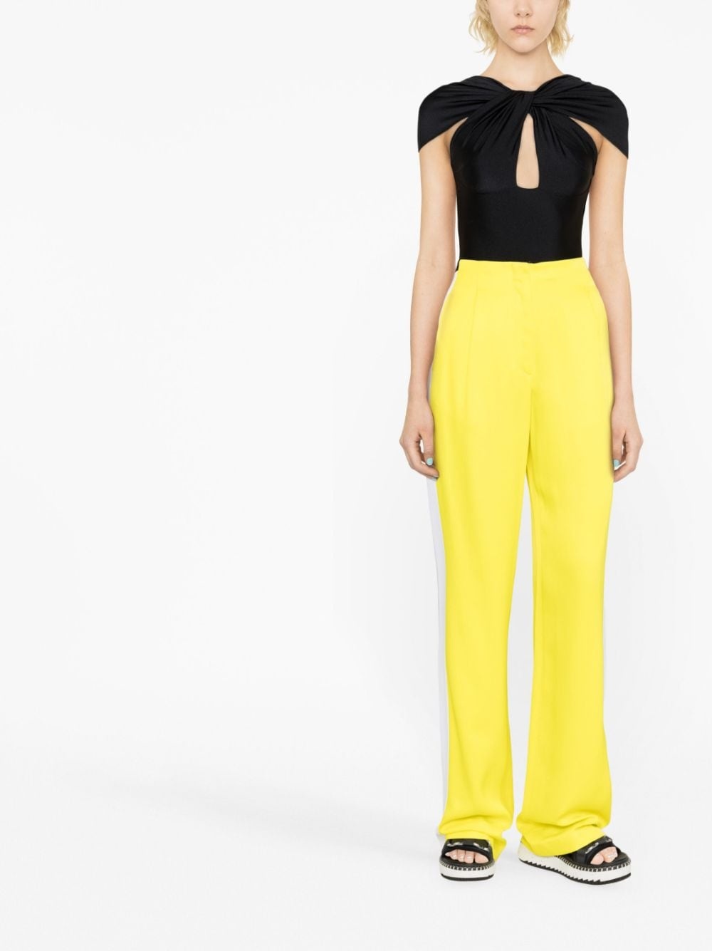 side-stripe wide-leg trousers - 2