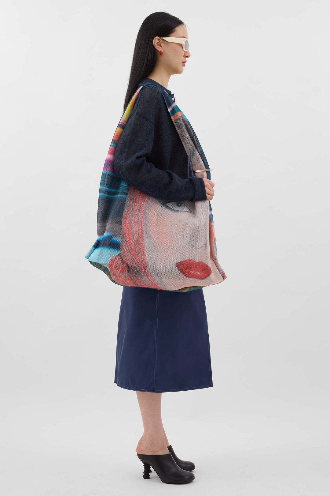 LONG SPLIT SKIRT / blue - 4