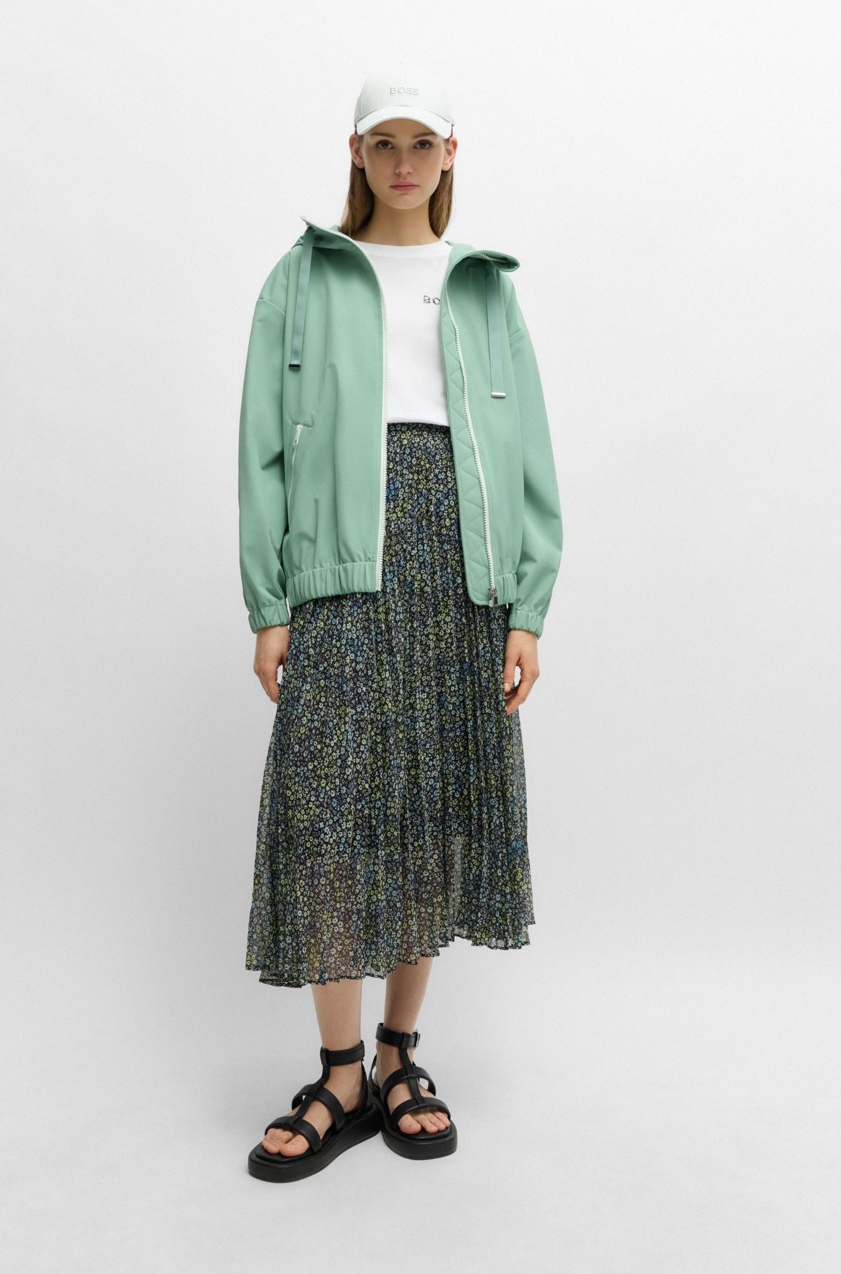 RELAXED-FIT HOODED JACKET IN WATER-REPELLENT STRETCH FABRIC - 3
