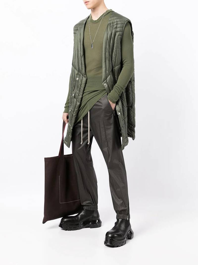 Rick Owens rib-knit hooded T-shirt outlook