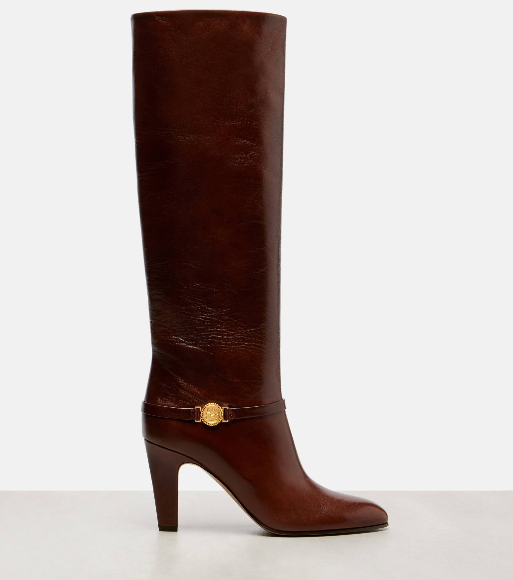 Eve 85 embellished leather knee-high boots - 4