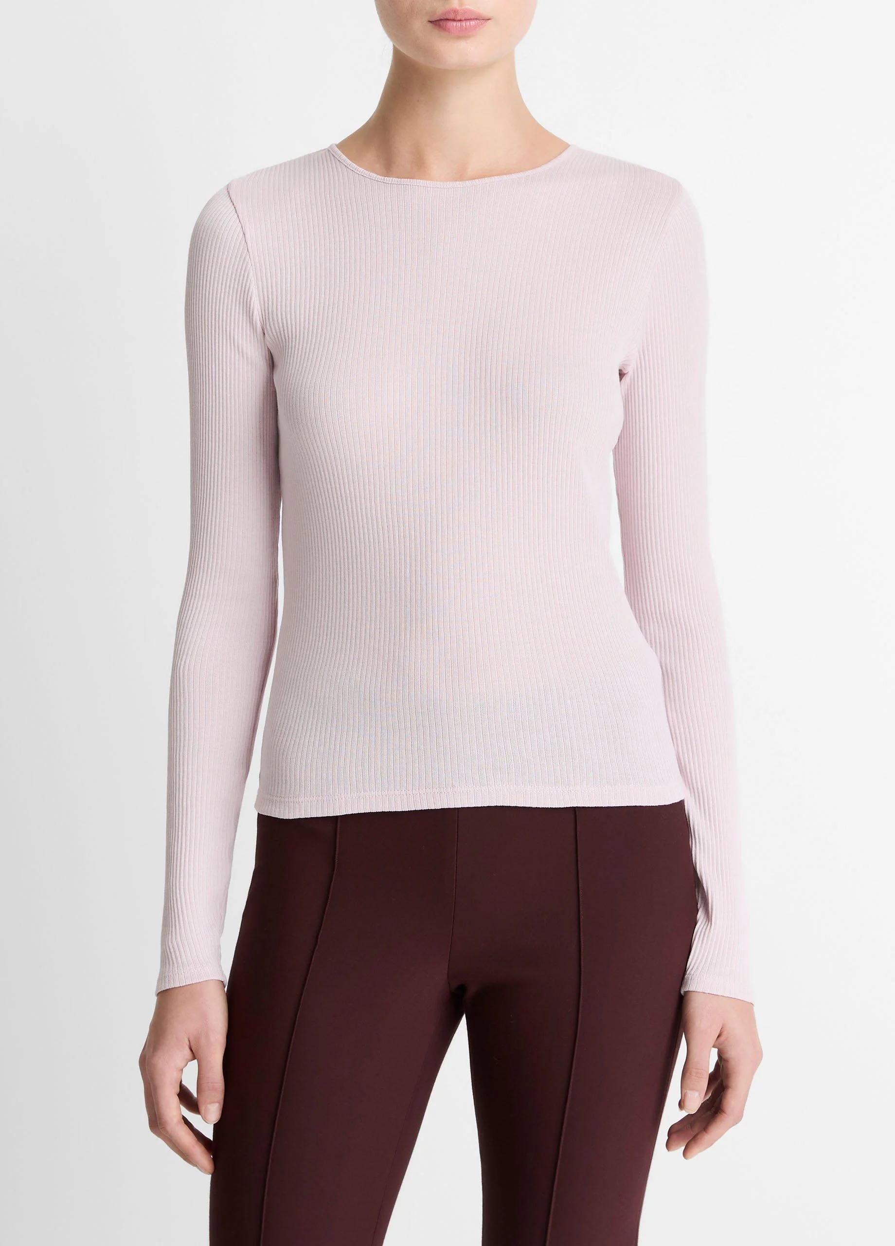 Ribbed Pima Cotton Long-Sleeve T-Shirt - 1