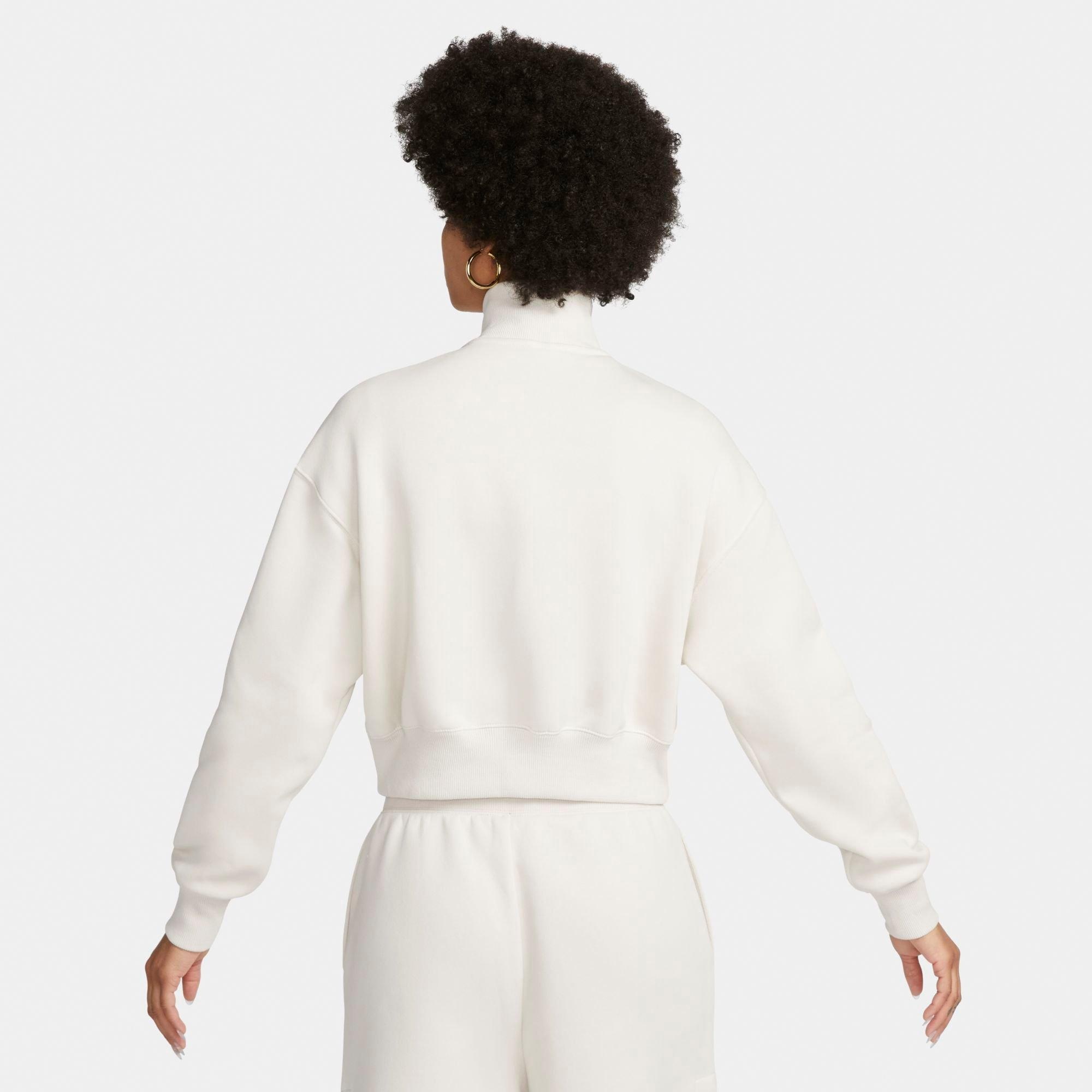 WOMEN'S NIKE SPORTSWEAR PHOENIX FLEECE OVERSIZED HALF-ZIP CROP SWEATSHIRT - 2