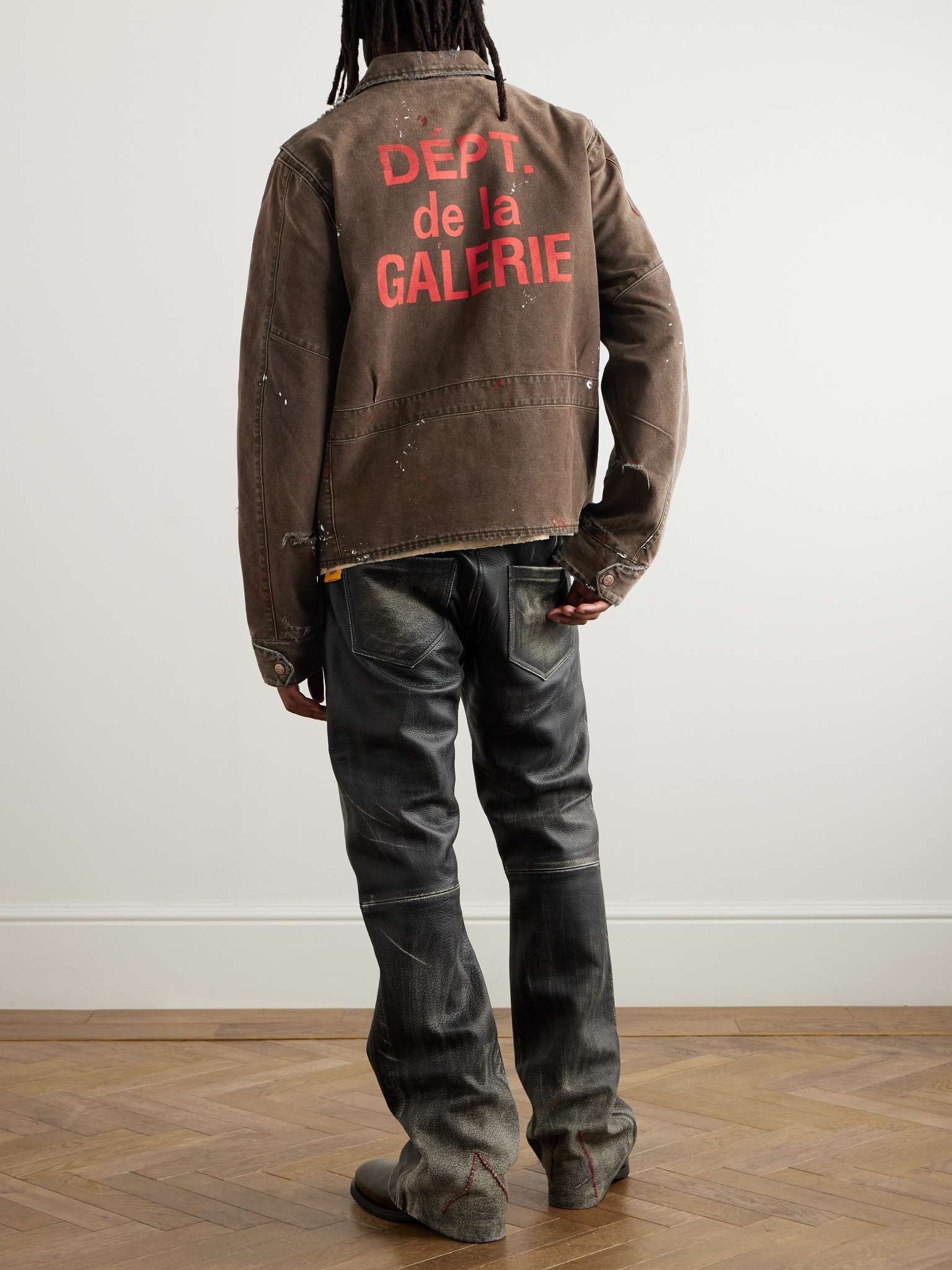 Billy B Paint-Splattered Distressed Coated-Canvas Jacket - 2