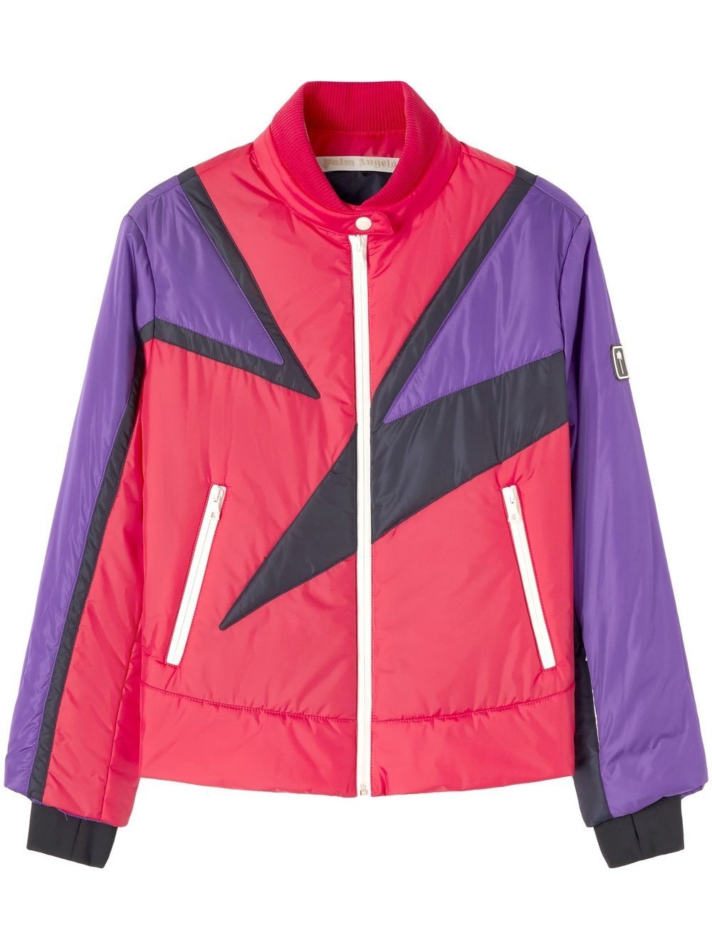 Thunderbolt colour-block ski jacket - 1