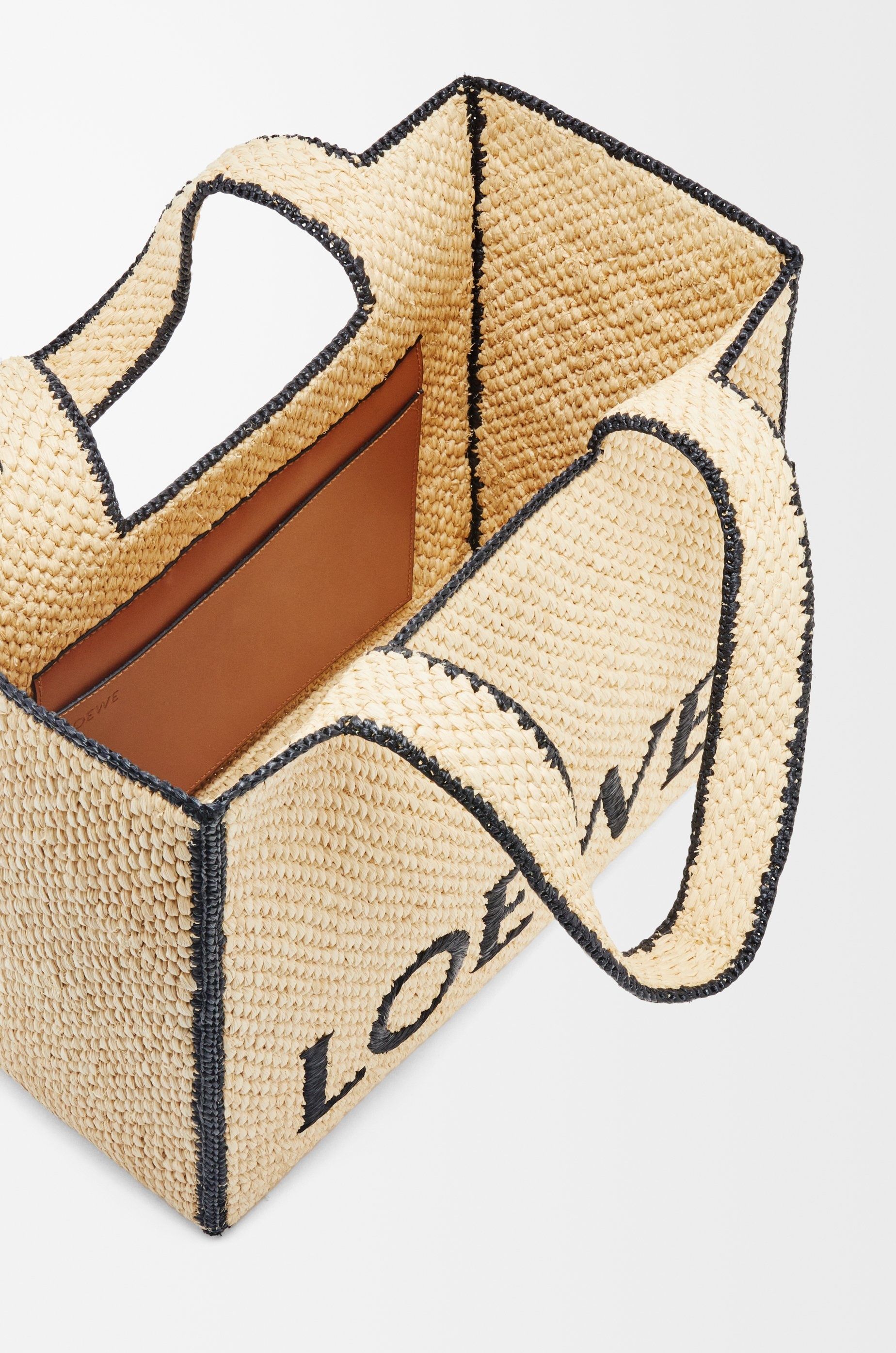 Large LOEWE Font Tote in raffia - 7