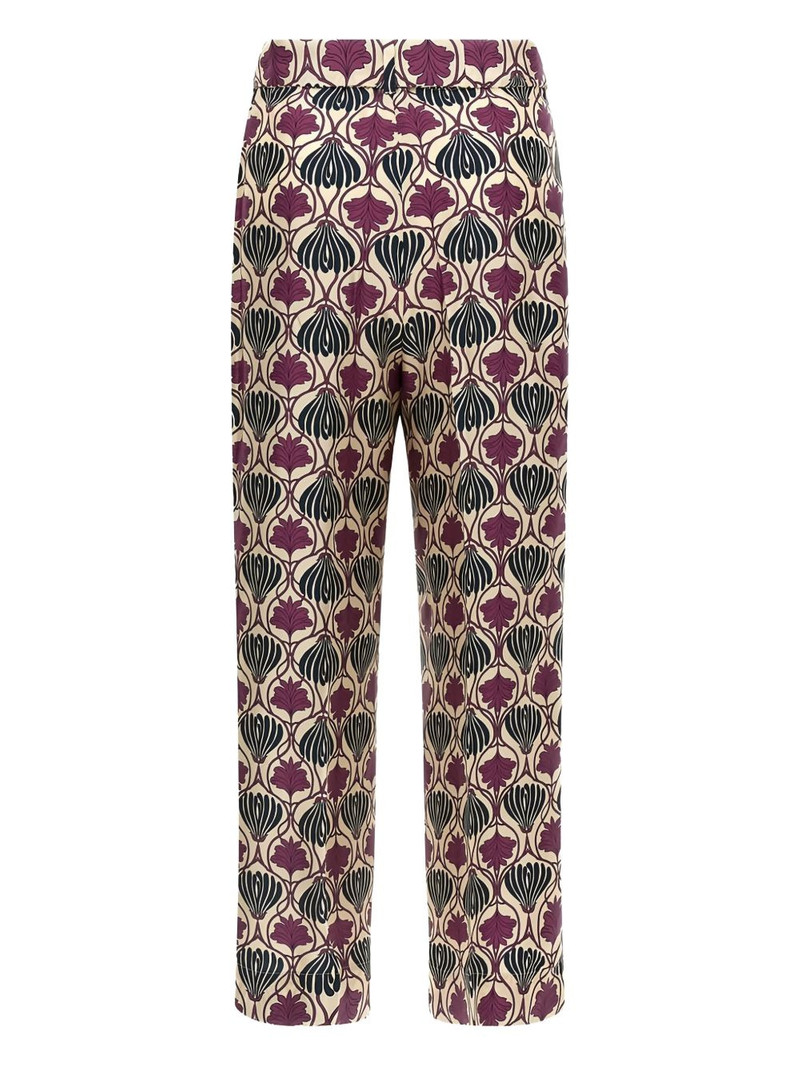 Max Mara floral-print belted trousers outlook