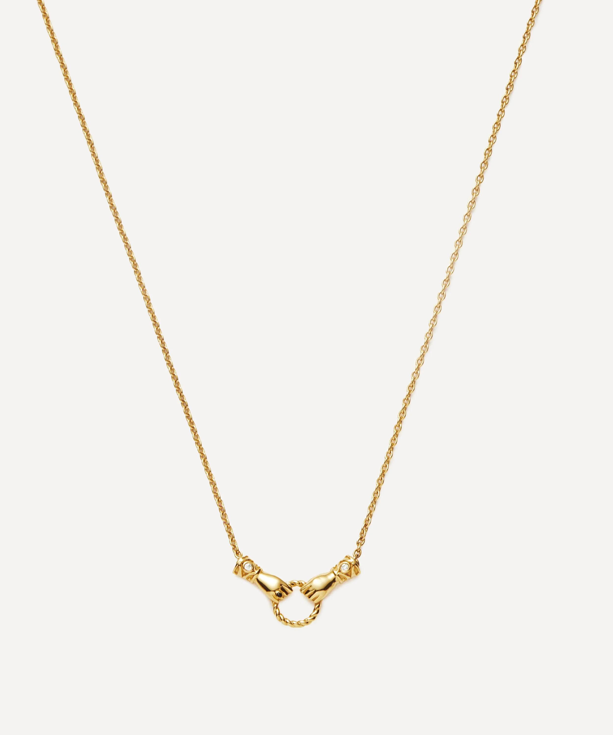 X Harris Reed 18ct Gold-Plated In Good Hands Slider Pendant Necklace - 1