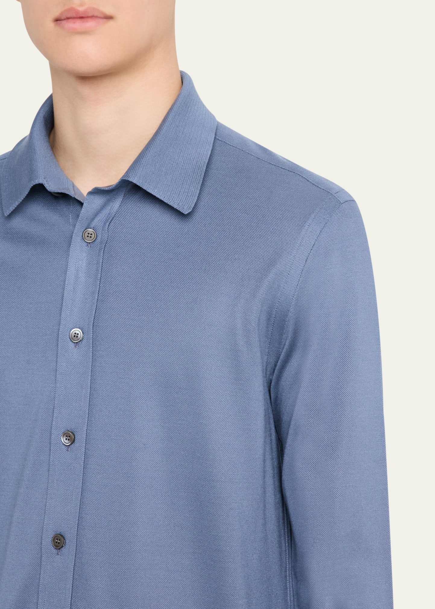 Men's Silk Pique Sport Shirt - 5