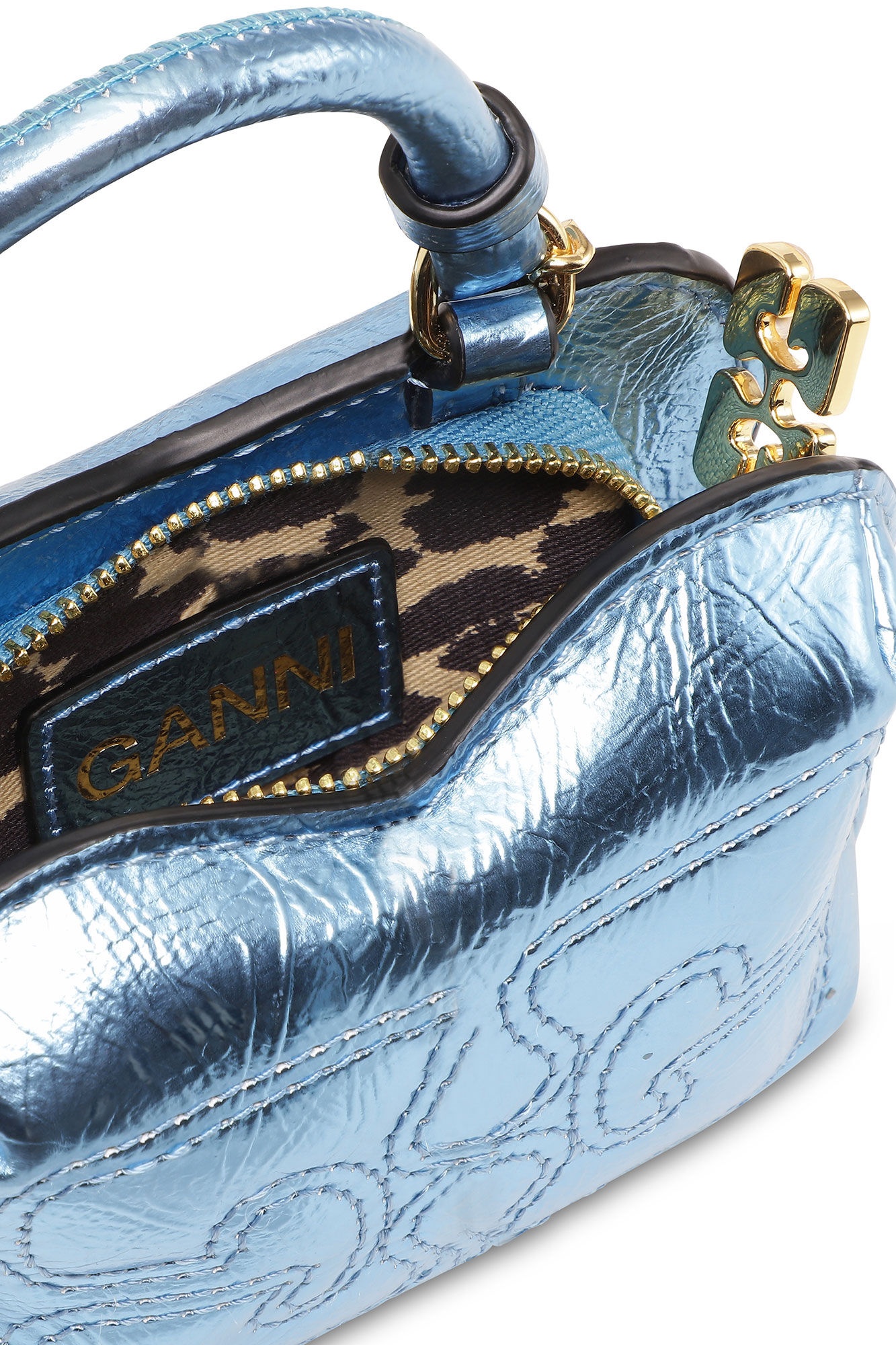 METALLIC BLUE NANO BUTTERFLY CROSSBODY BAG - 3