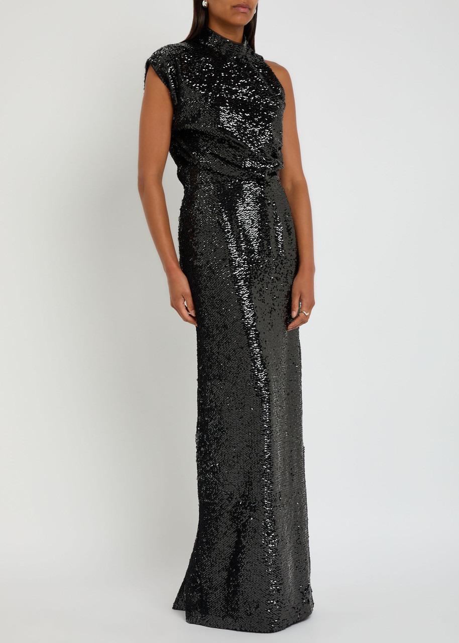 Emilia Wickstead Conlan Asymmetric Sequin Gown - 4