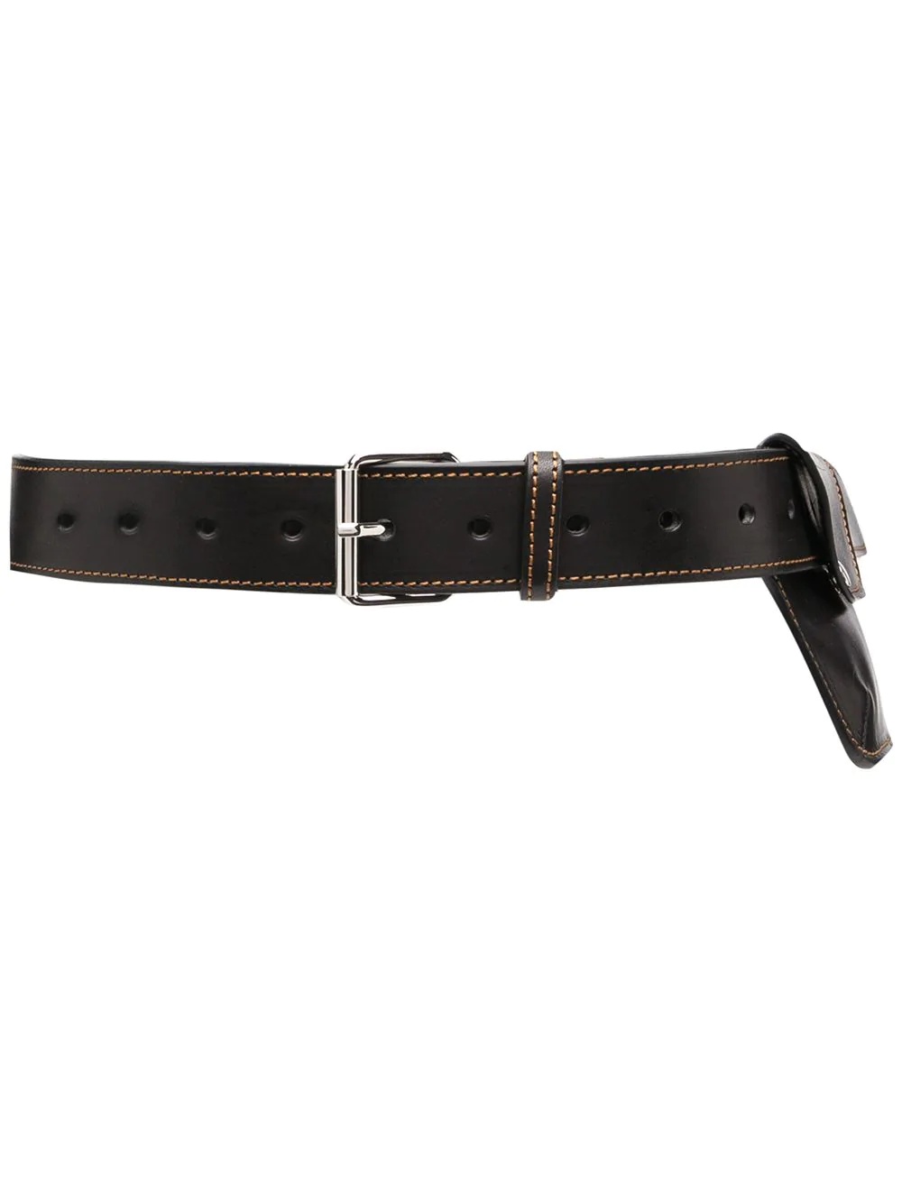 pocket detail leather belt - 1