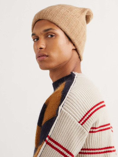 The Elder Statesman Short Bunny Echo Ribbed Cashmere Beanie outlook