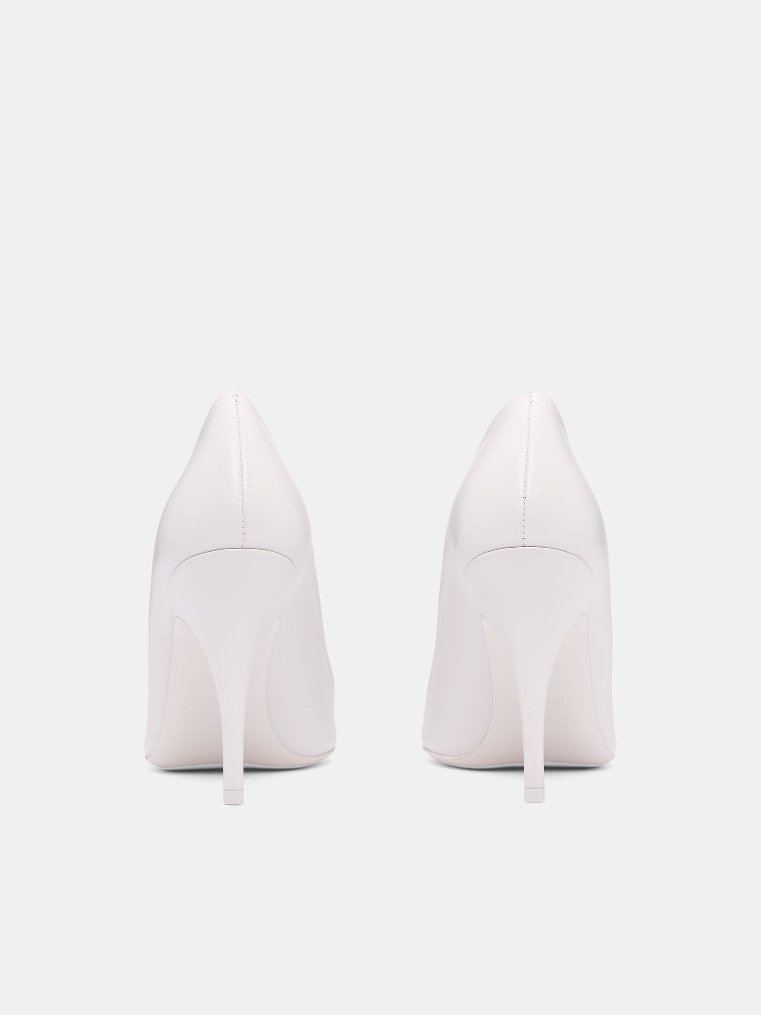 White Leather Sharp Pumps - 4