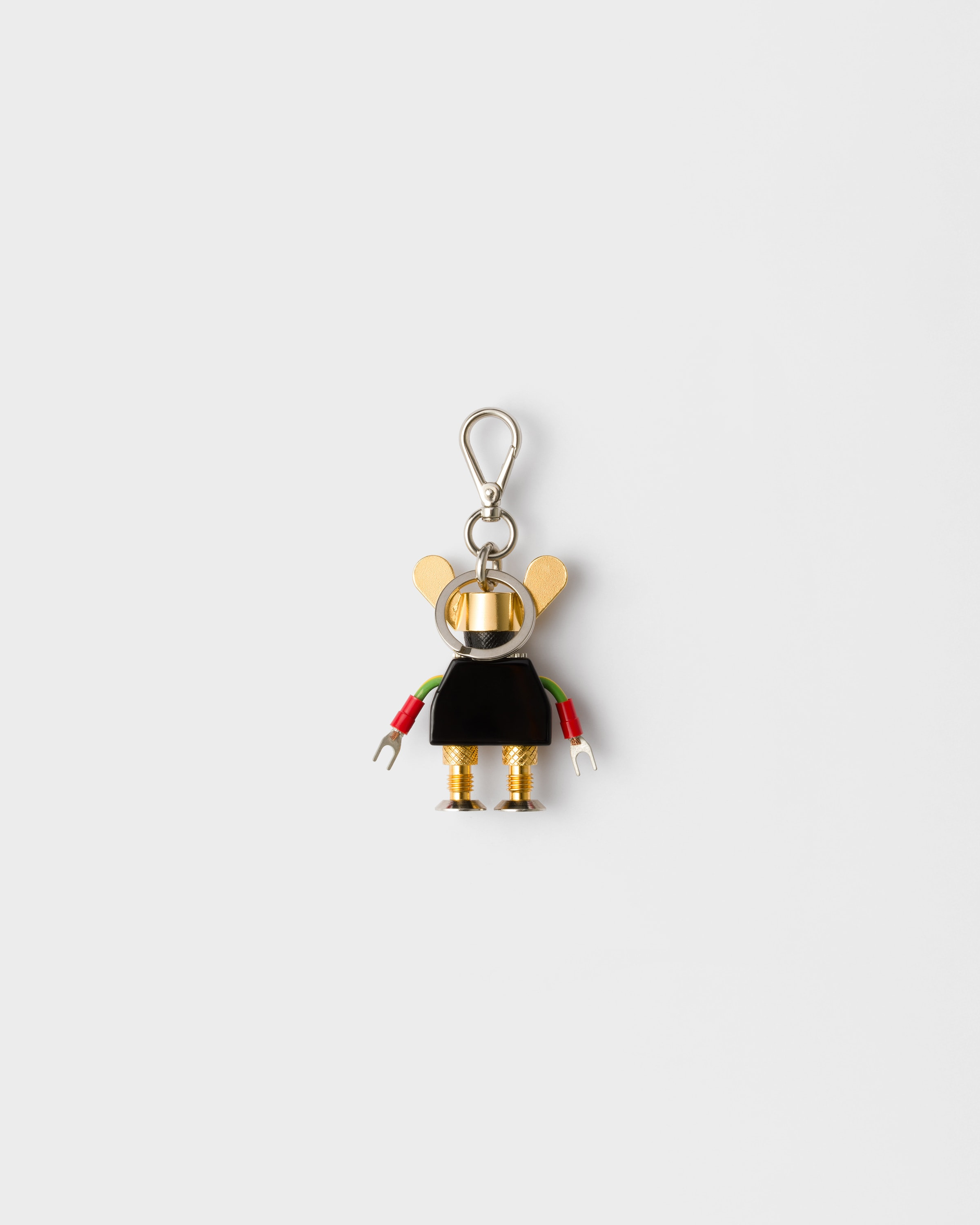 Plexiglas and Saffiano leather Robot keyring charm - 2