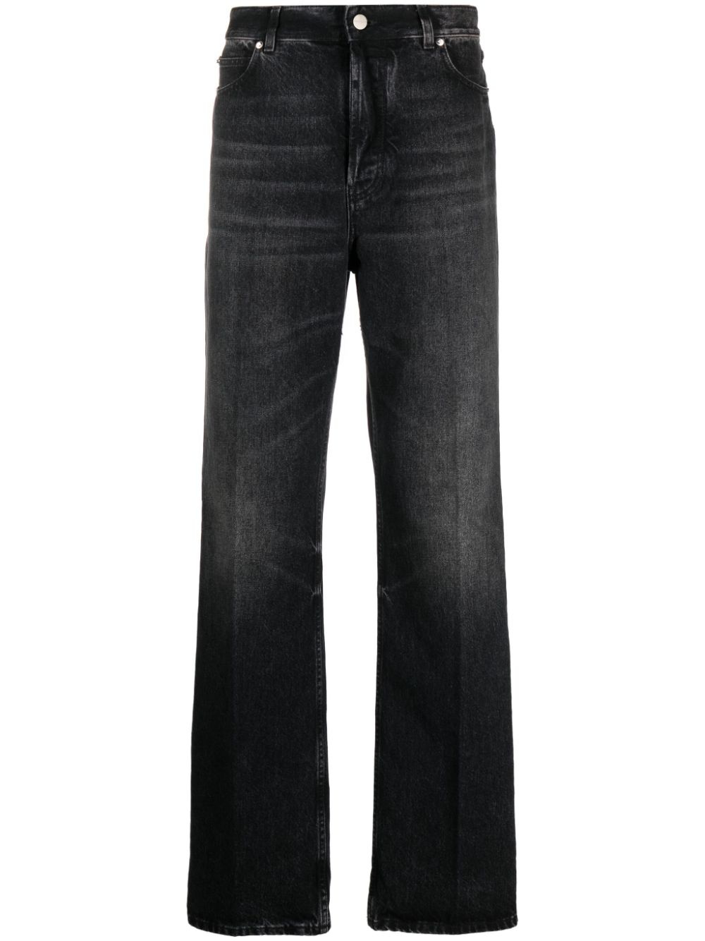 logo-engraved-buttons cotton jeans - 1