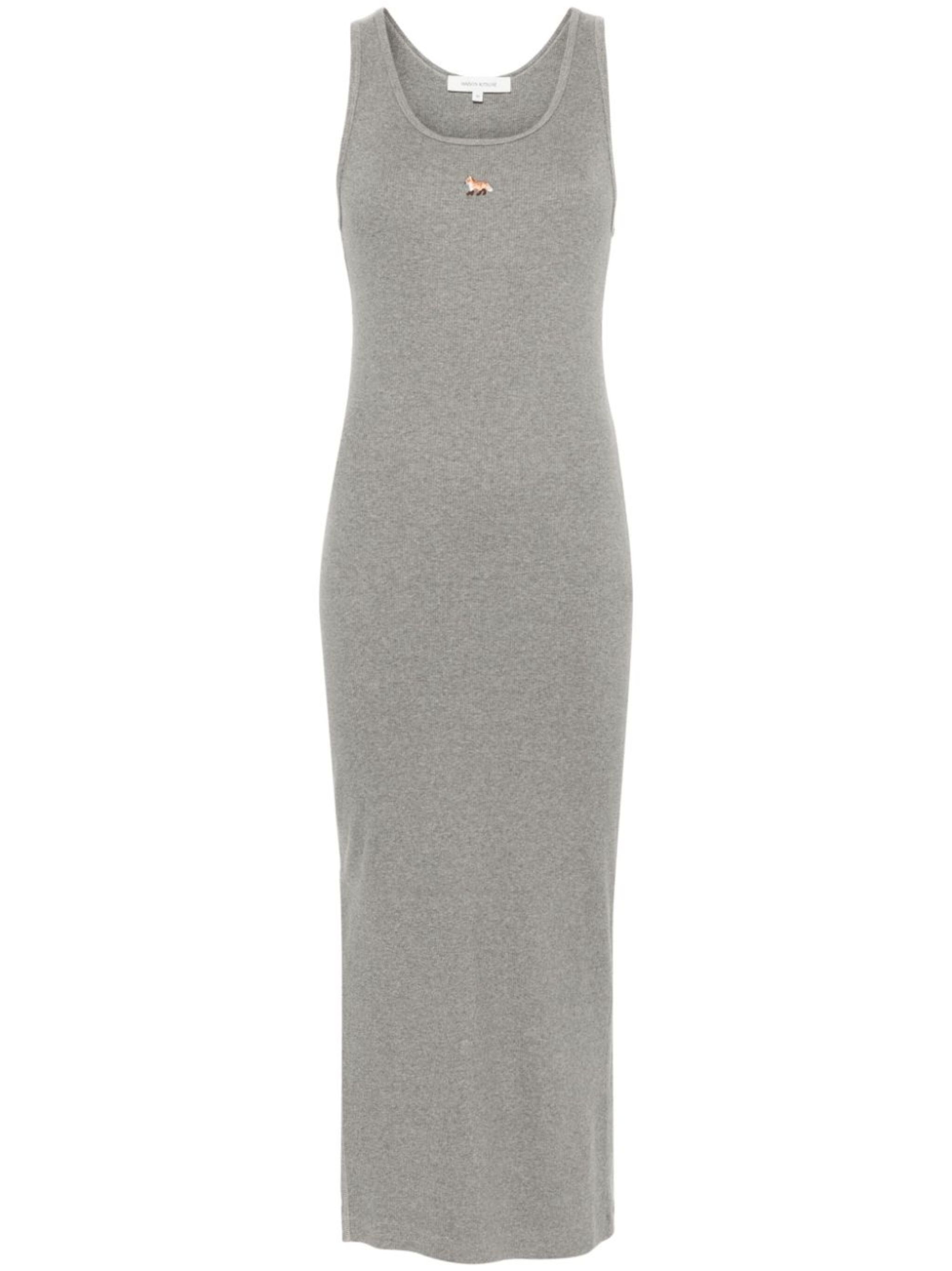 Maison Kitsuné fox-motif ribbed midi dress | REVERSIBLE