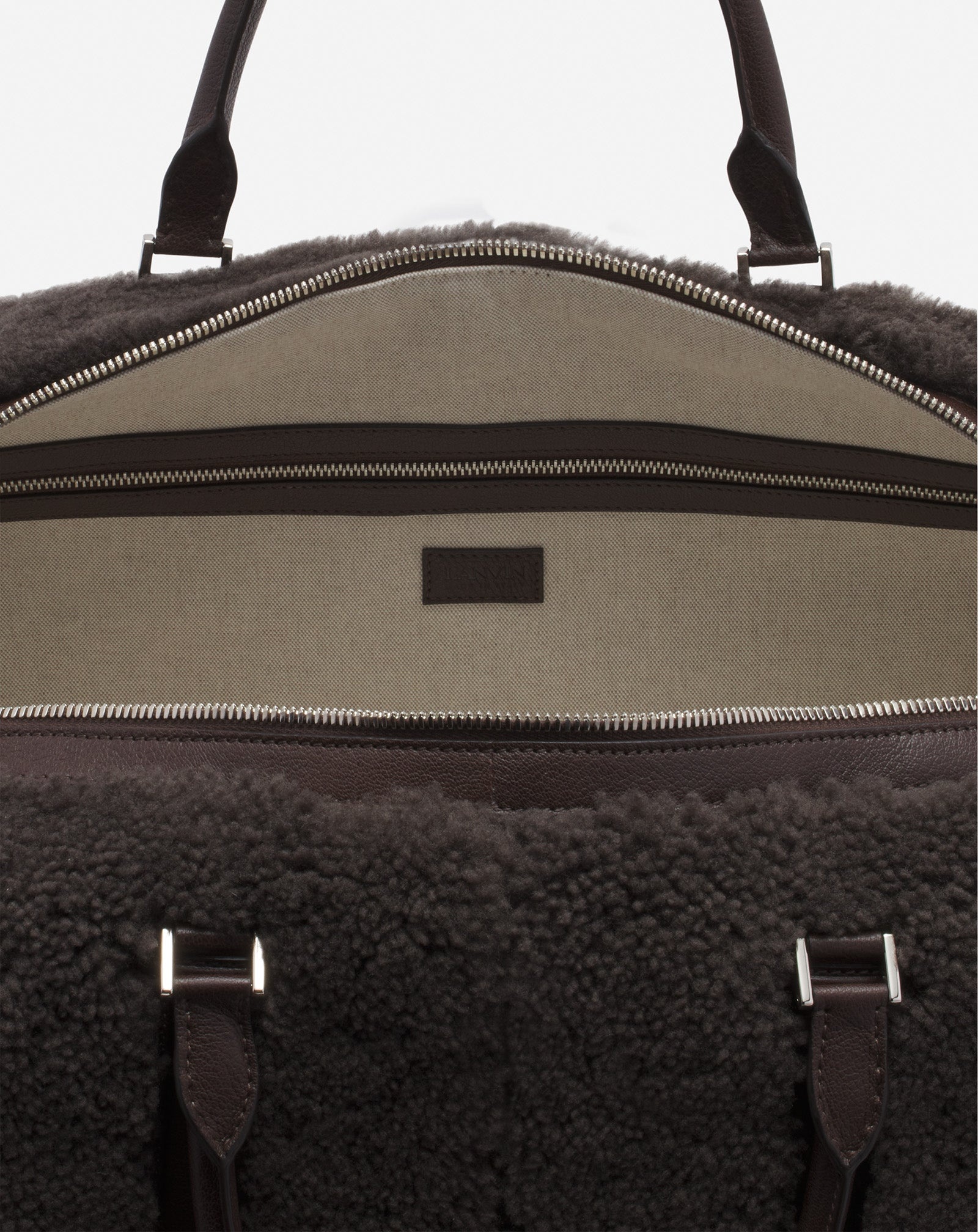 LANVIN X FUTURE SHEARLING TRAVEL BAG - 6