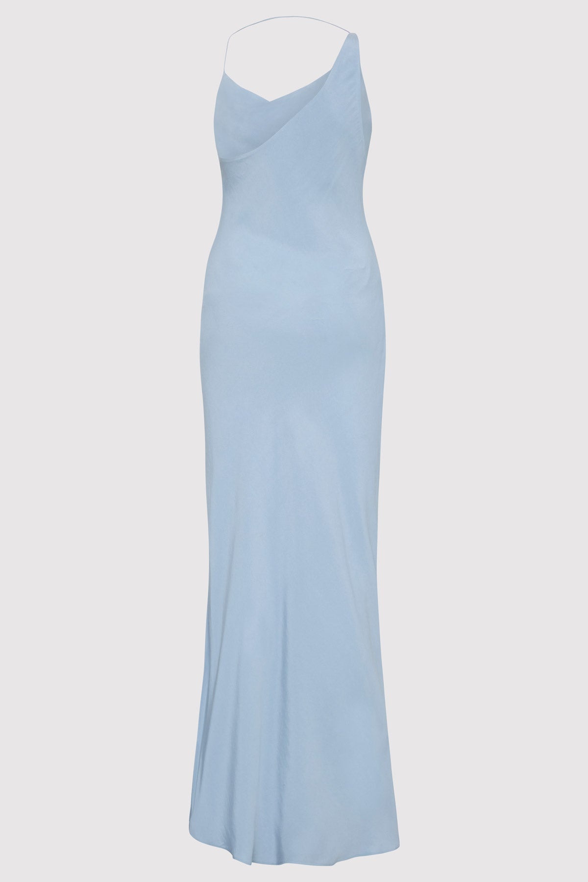 Asymm Drape Maxi Dress - Stone Blue - 8