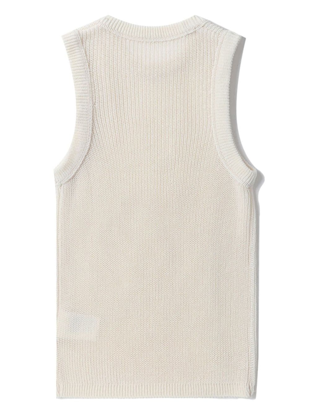 crew-neck sleeveless knitted top - 6