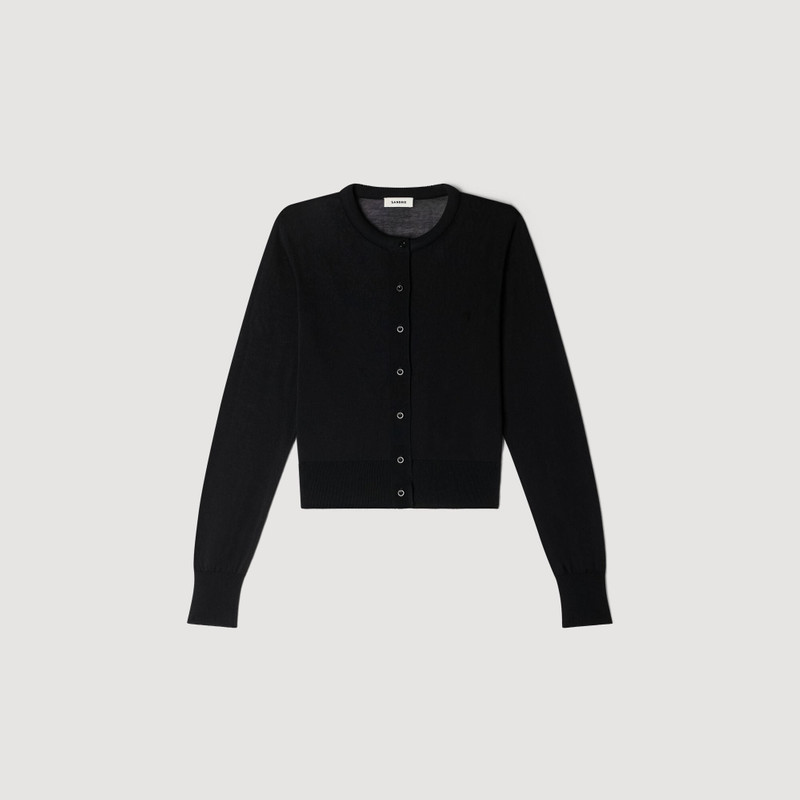 PADDED ROUND NECK CROPPED CARDIGAN 1