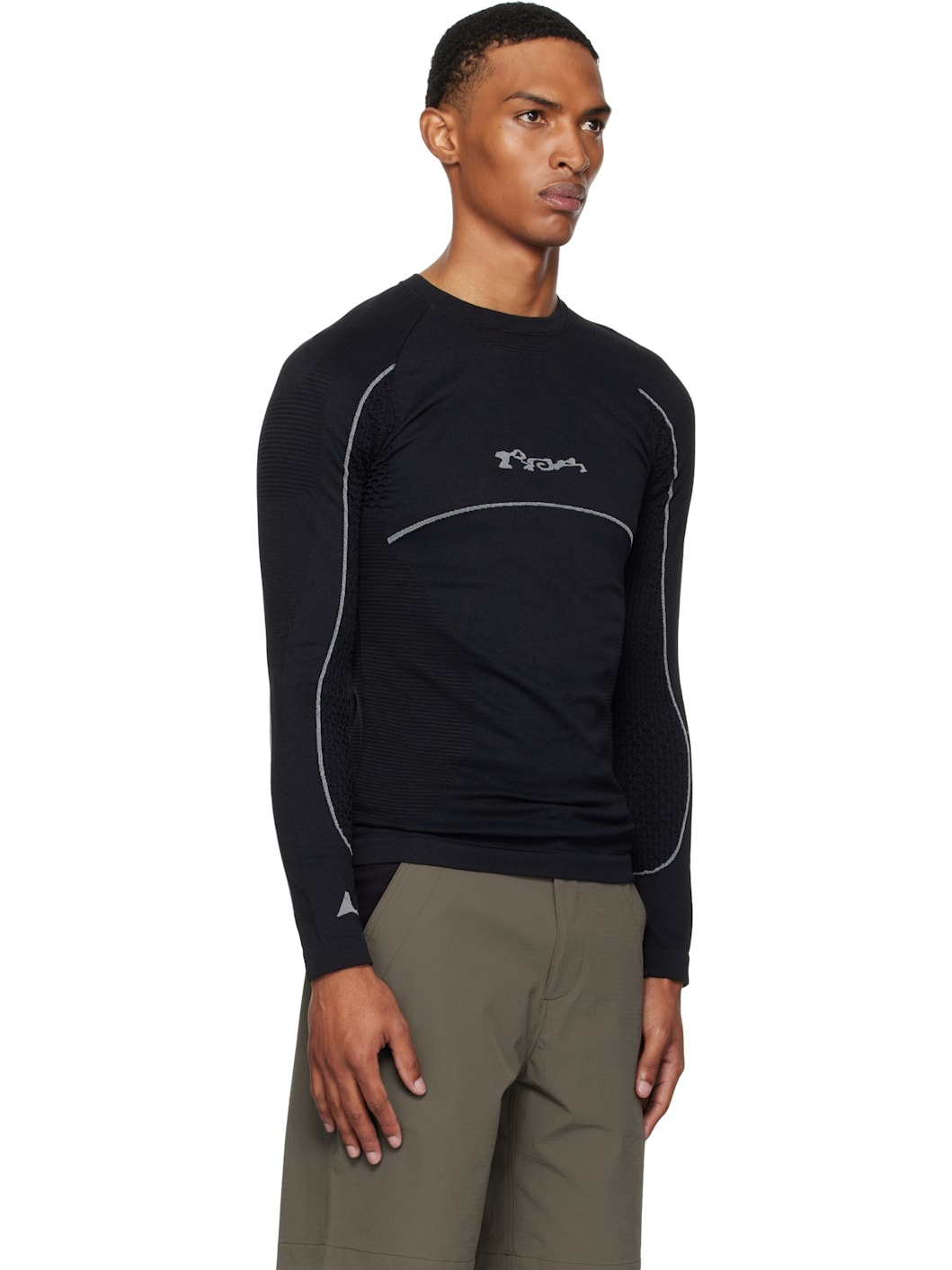 Black Seamless Long Sleeve T-shirt - 2