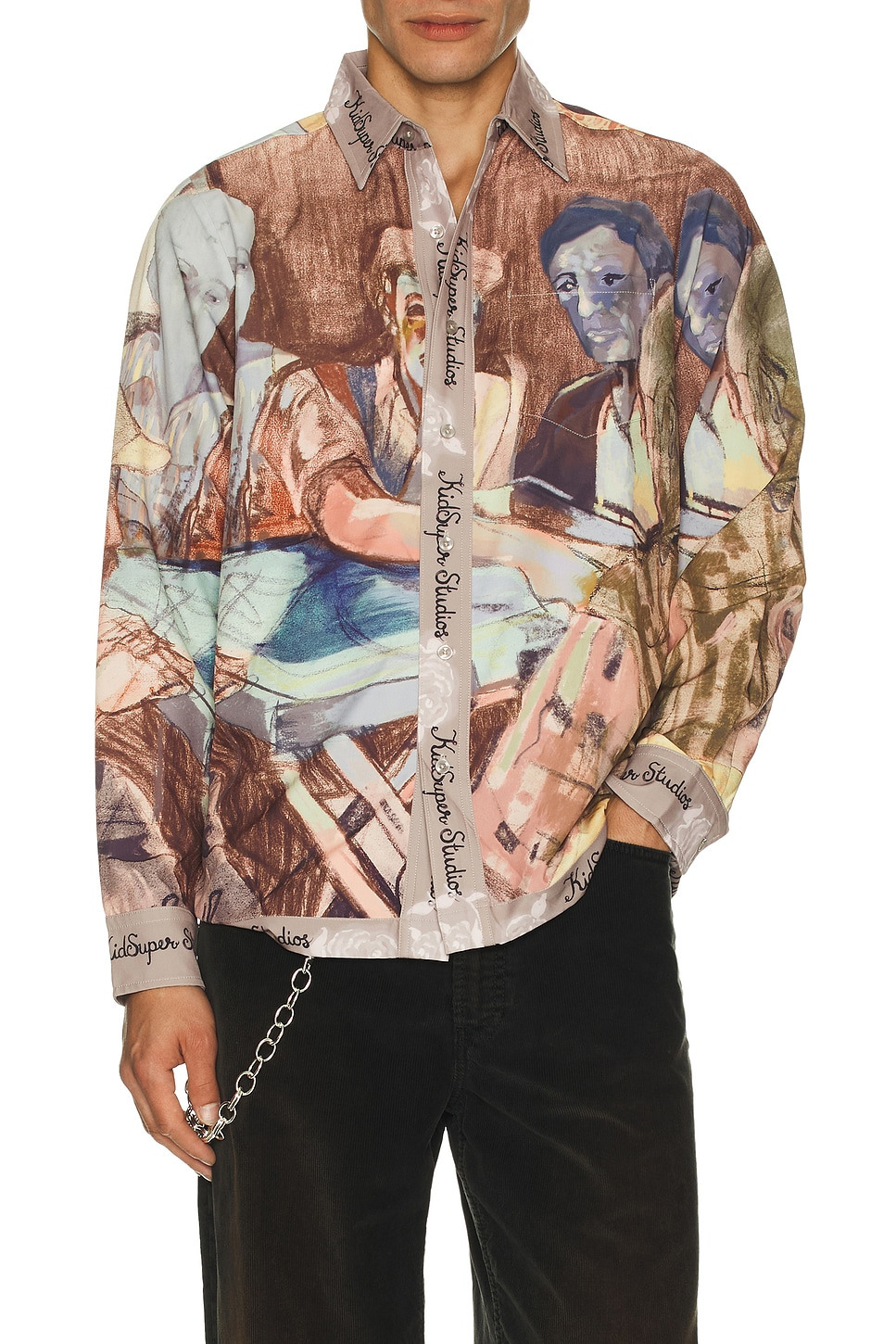 Dominos Printed Button Up Shirt - 3