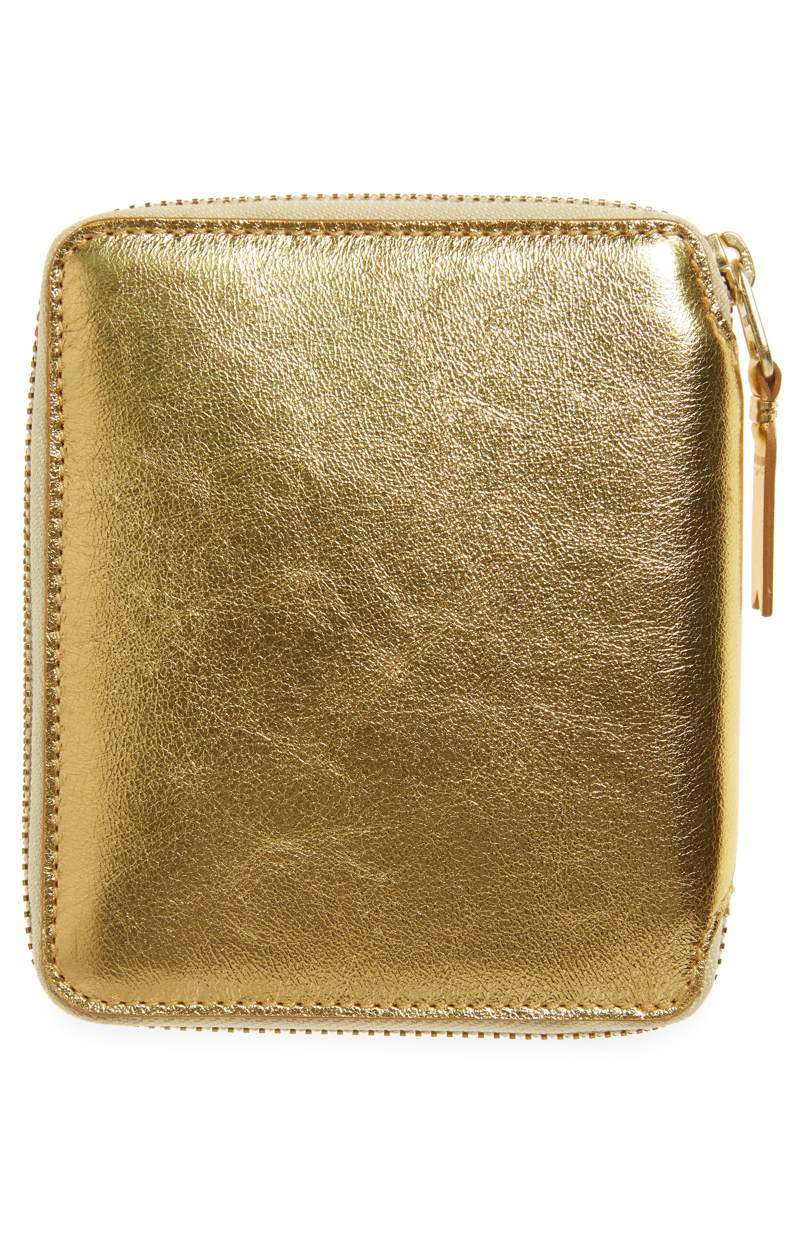 Comme des Garçons Wallets Metallic Leather Wallet in Gold at Nordstrom - 4
