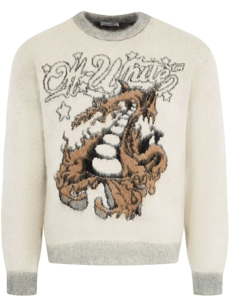 Dragon-intarsia mohair sweater 1
