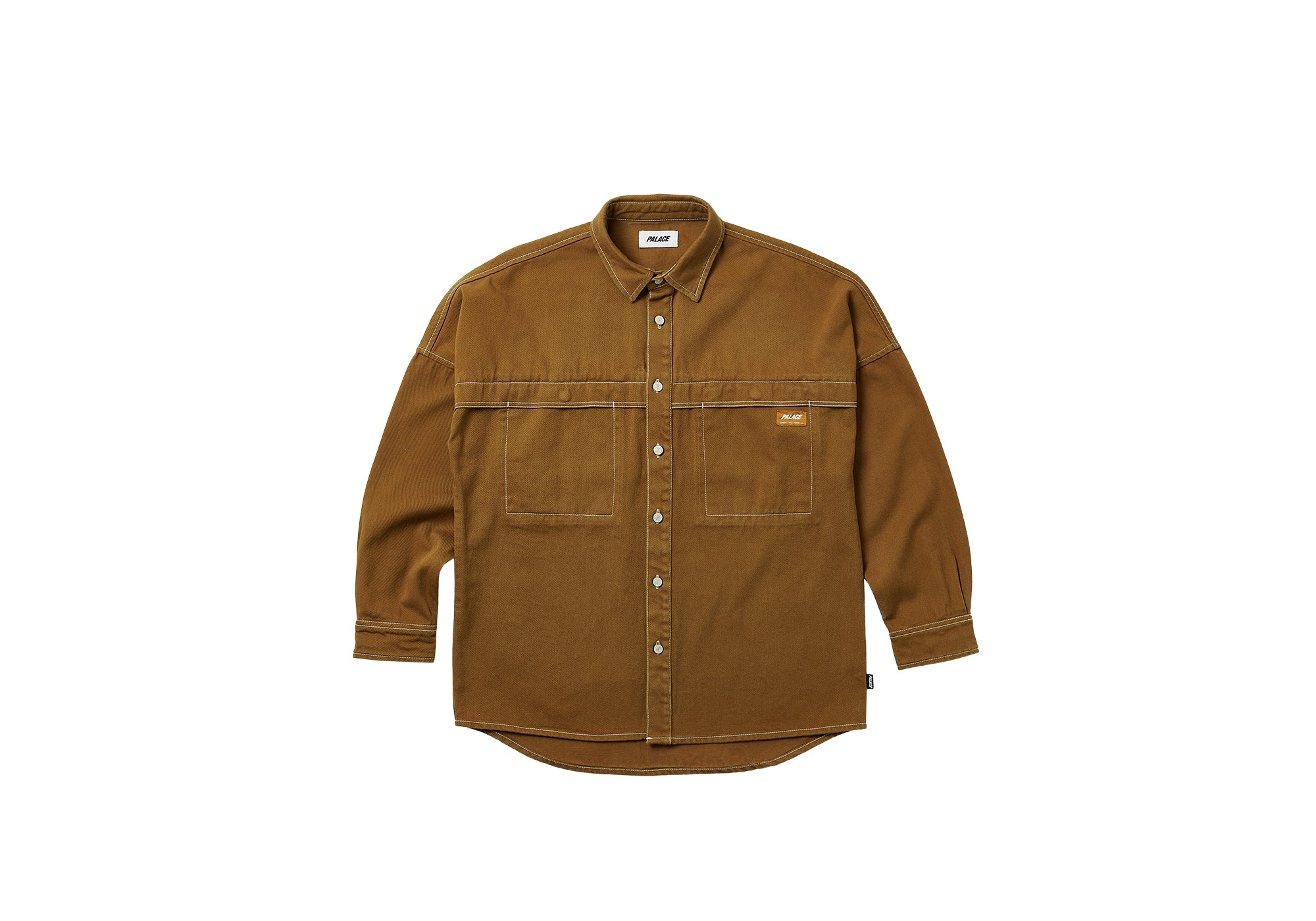 STITCH UP DROP SHOULDER SHIRT BROWN - 1
