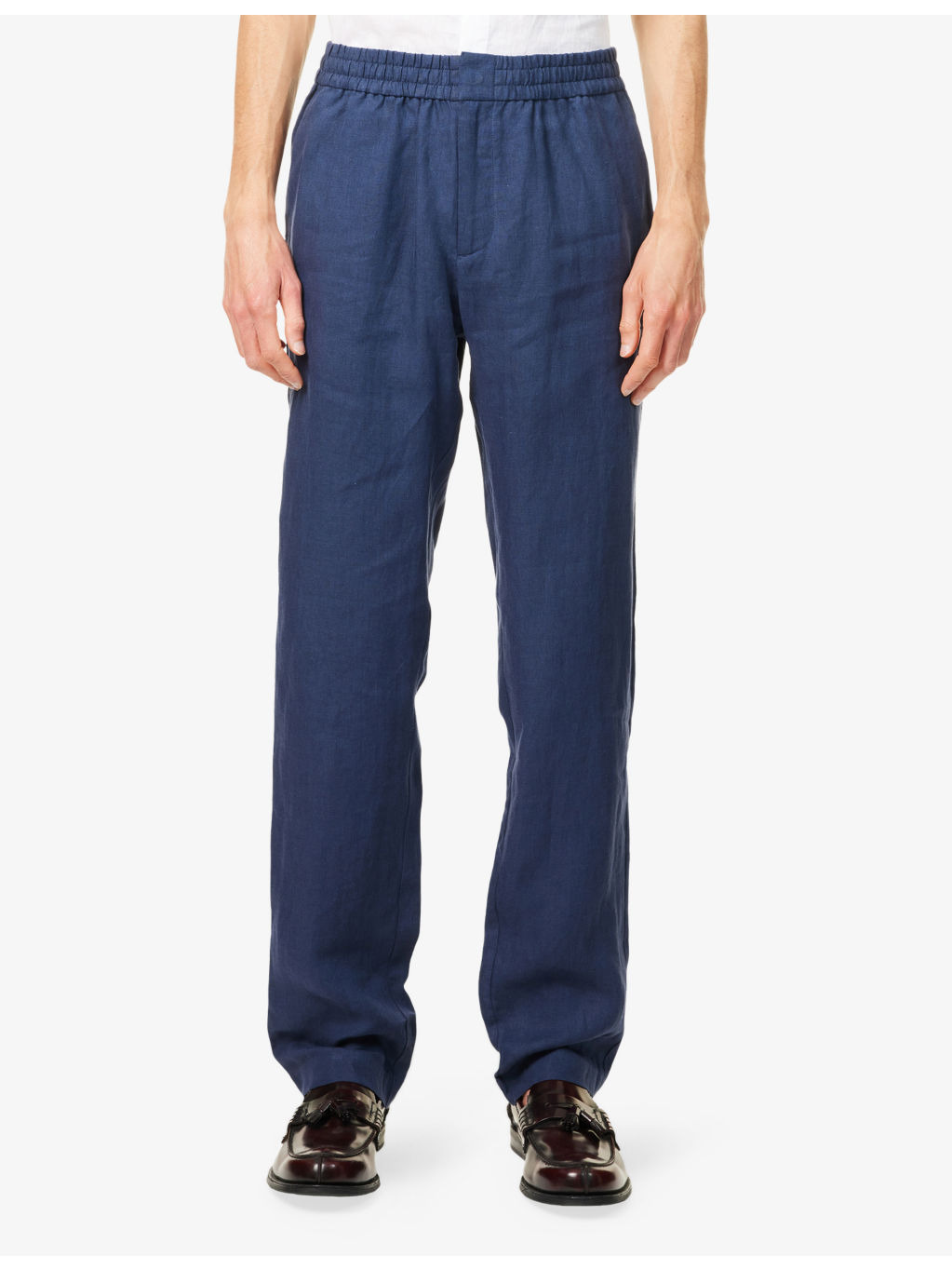 Drawstring Straight-Leg Linen Trousers - 3