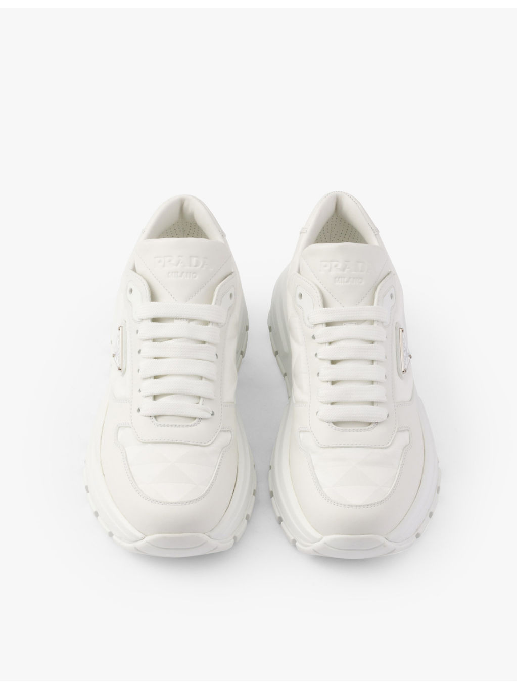 Prax 01 Re-Nylon logo-plaque leather low-top sneakers - 2