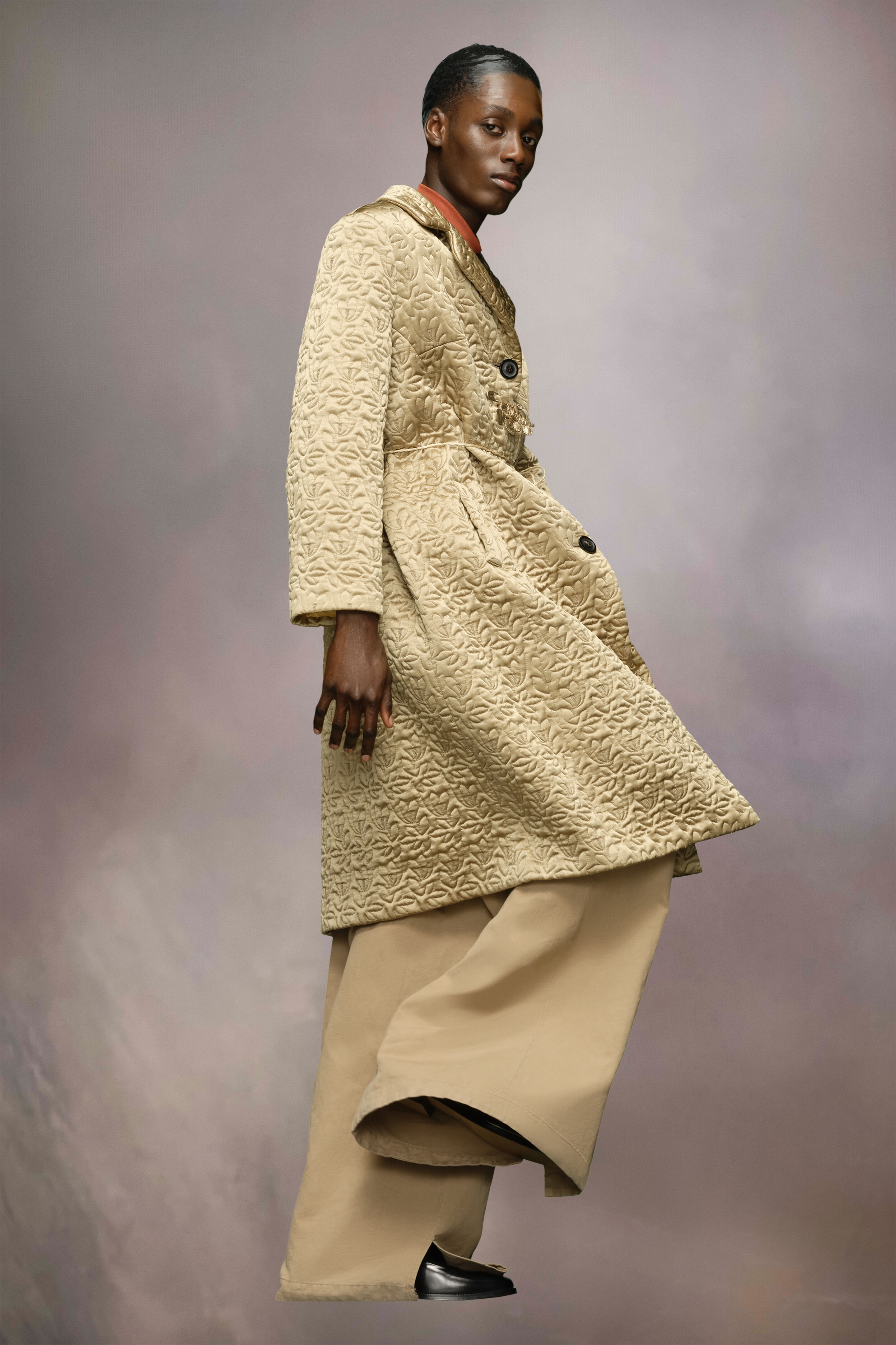 Quilted satin coat - 5