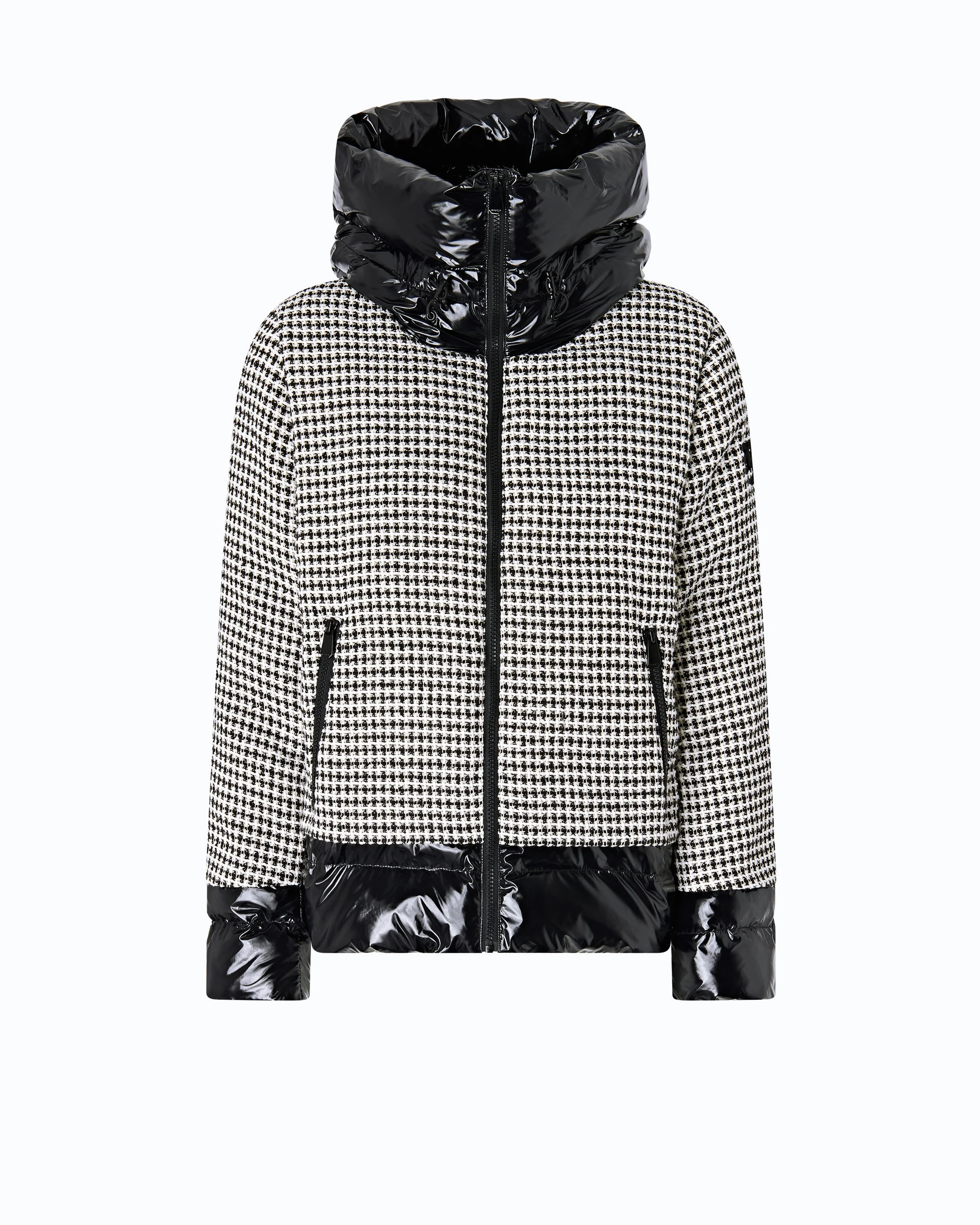 TWEED AND NYLON DOWN JACKET - 1