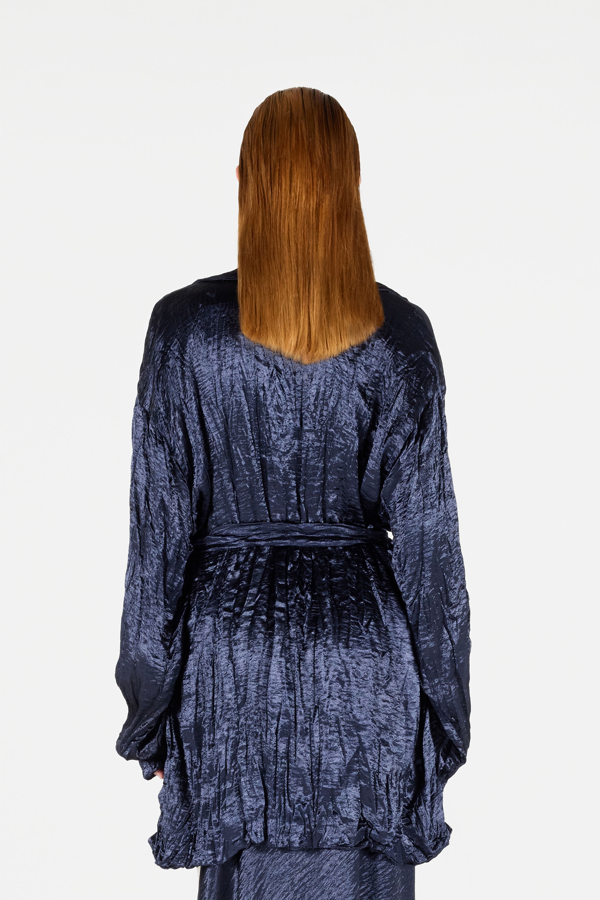 Crinkle Effect Belted Jacket - 4