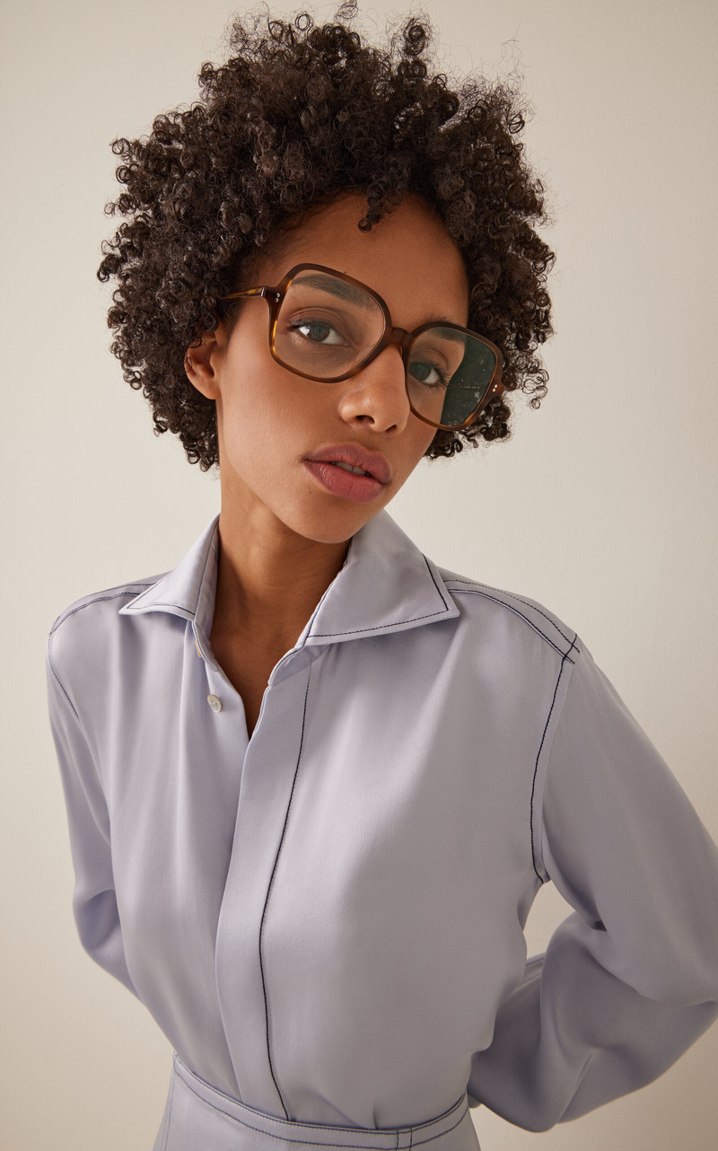 Oliver Peoples Cordina Square-Frame Acetate Glasses brown outlook