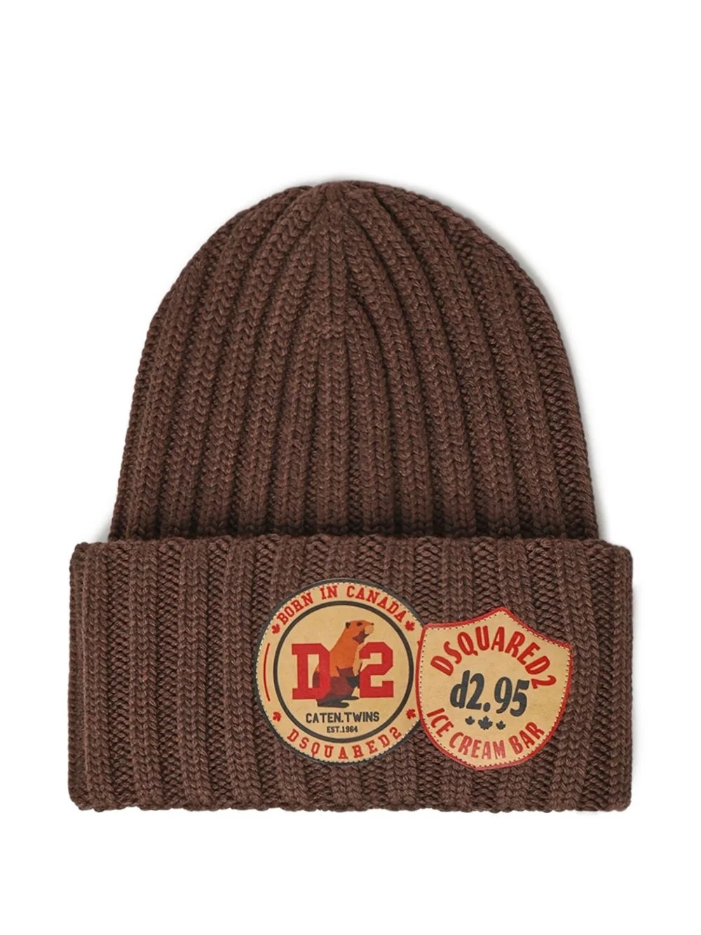 ribbed logo-patch beanie - 1